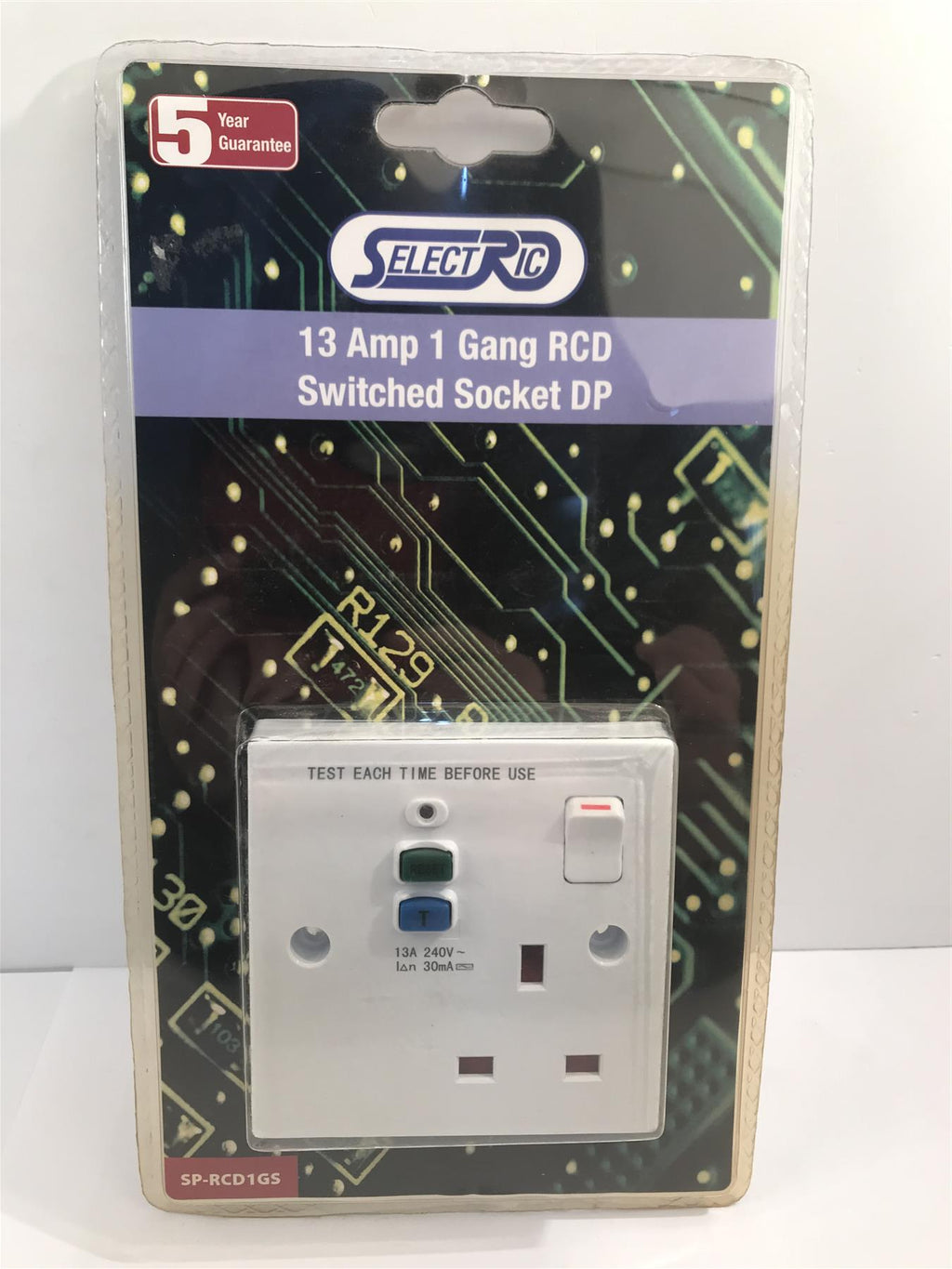Selectric 13 Amp 1 Gang RCD Switched Socket DP  SP-RCD1GS