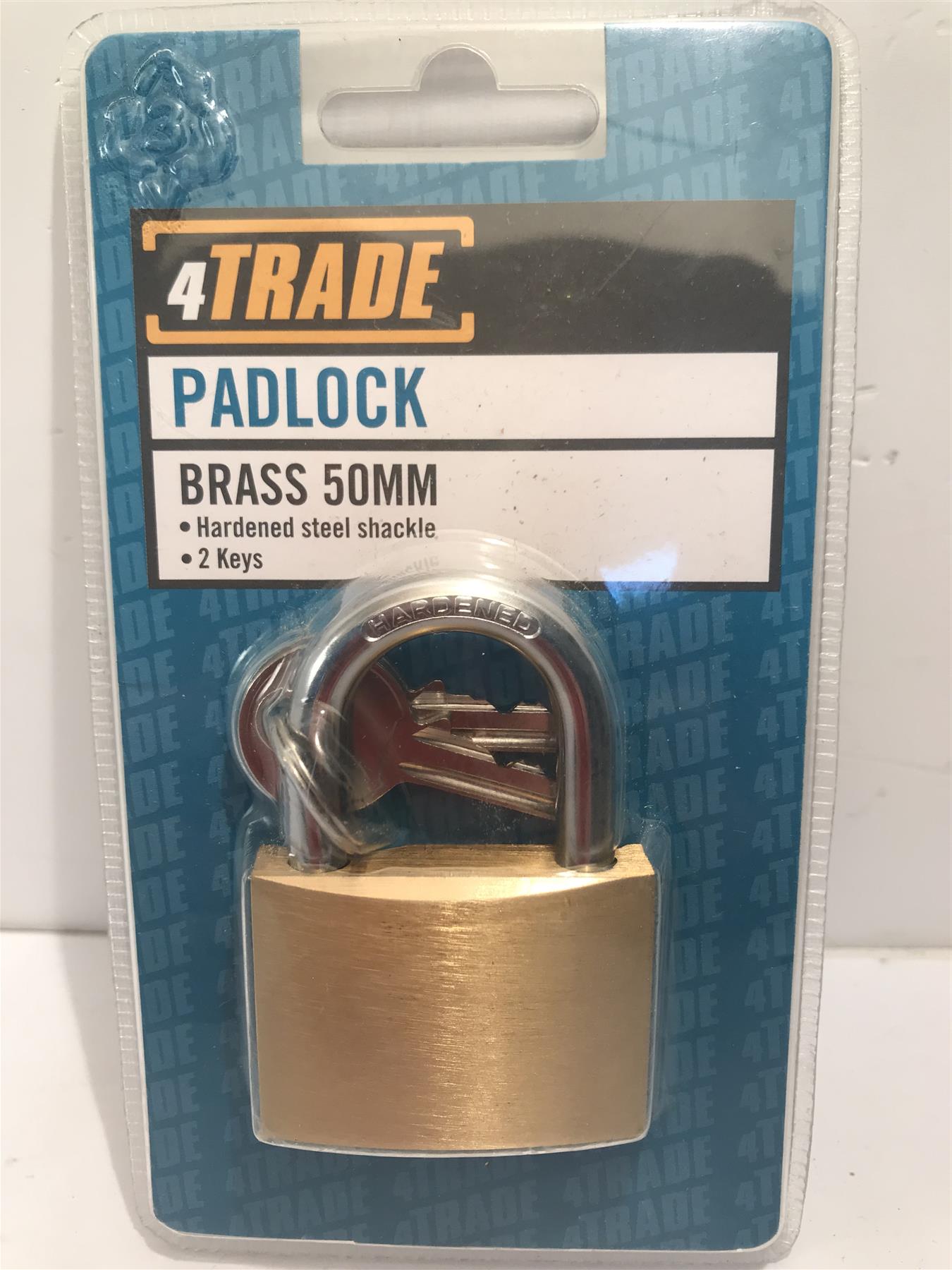 4Trade Brass Padlock 50mm 2 keys  802550