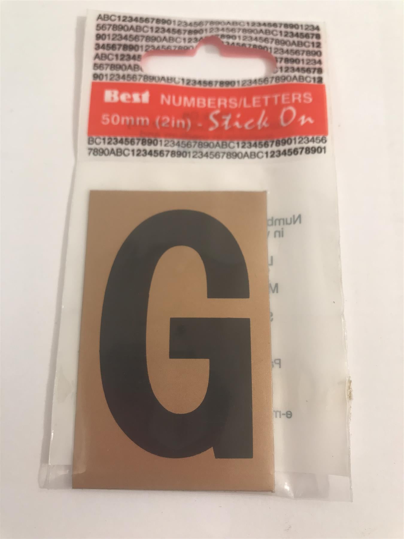 Best Gold/Black Letter G Self Adhesive 1" x 2"