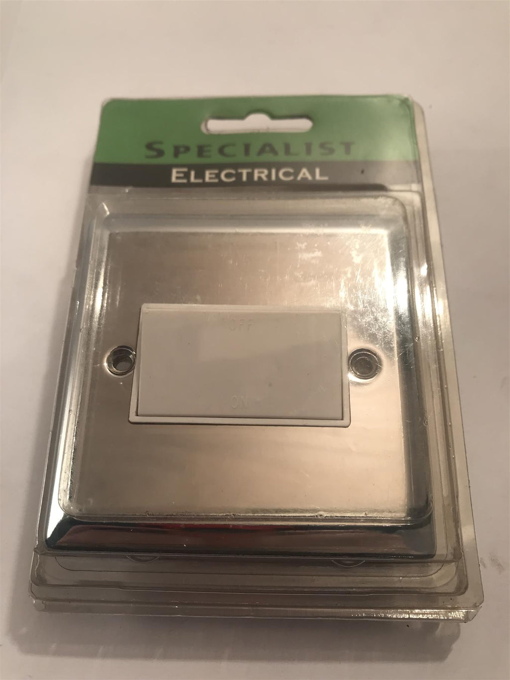 Specialist  Fan Isolator Switch Polished Chrome White Insert SEC15W