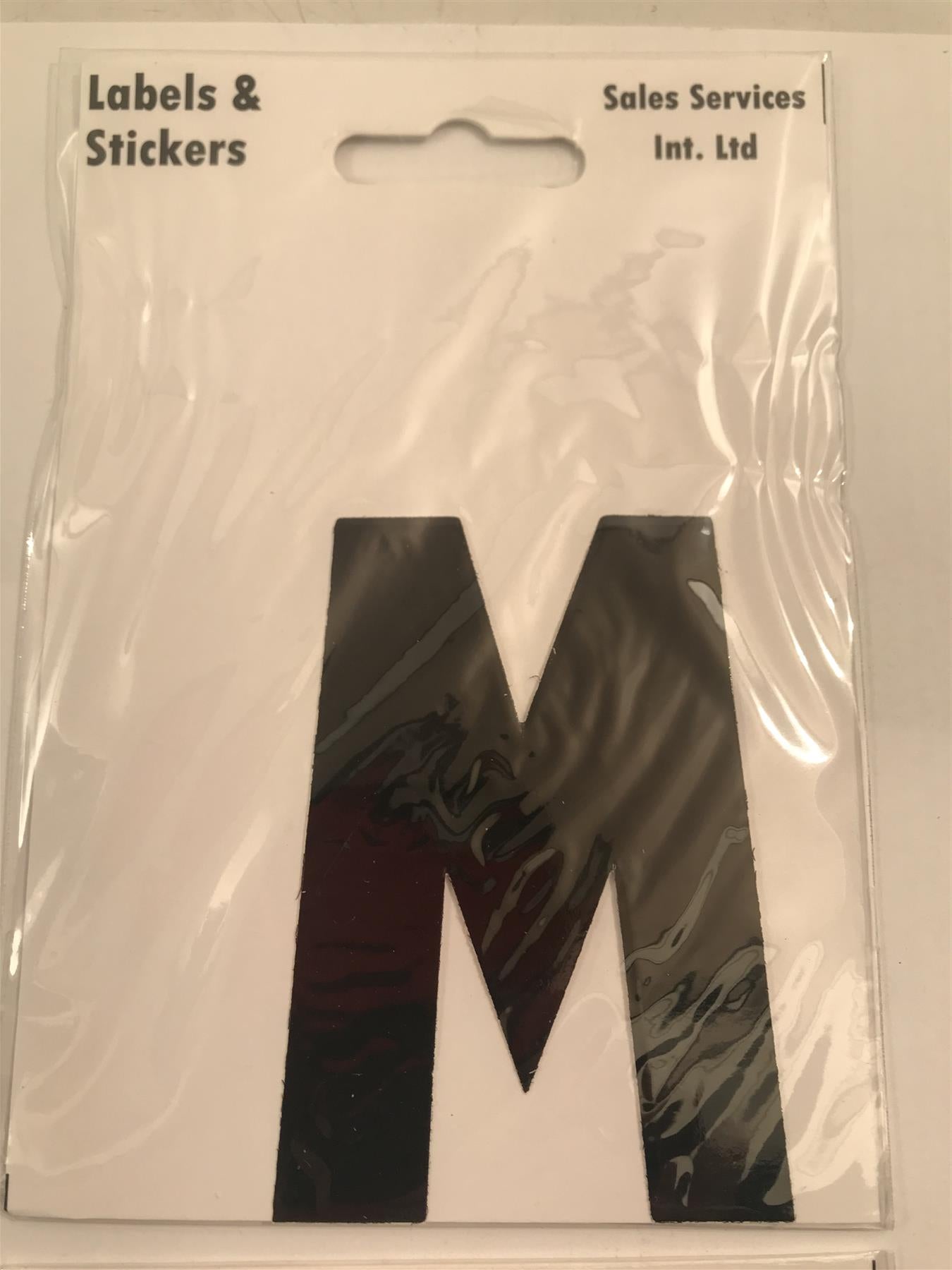 Black Letter M Self Adhesive Waterproof Sticker 8 x 6cm
