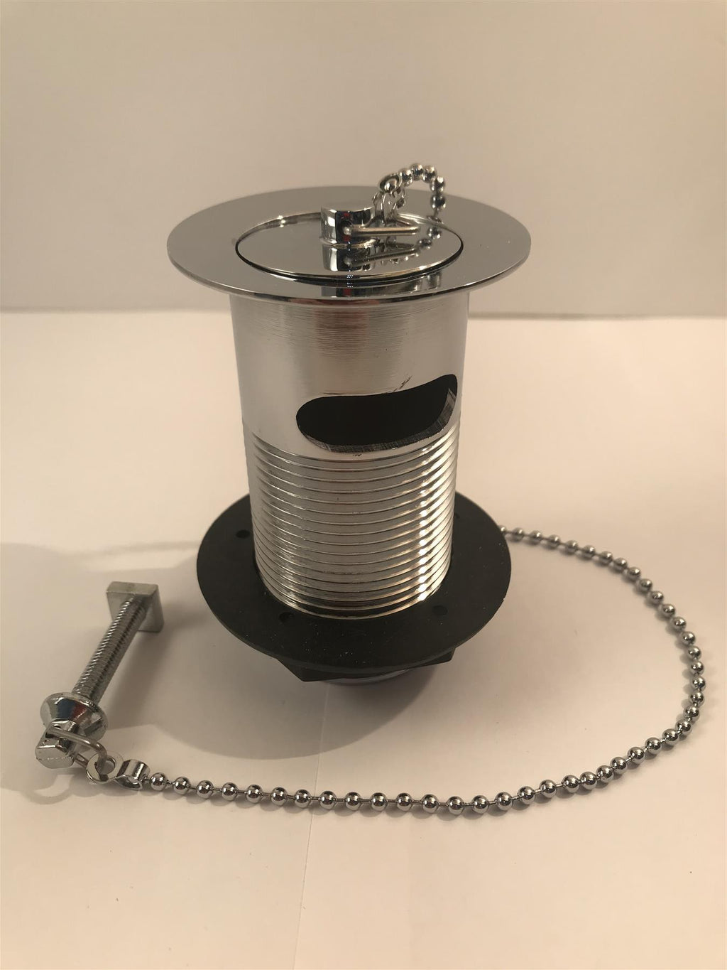 1.1/4" Macdee WBK42CP Slotted Chrome Plated Basin Waste with Chrome Plug & Chain