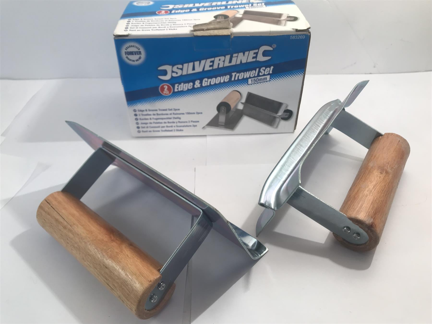Silverline 583269 Edge & Groove Trowel Set 2pce 150mm