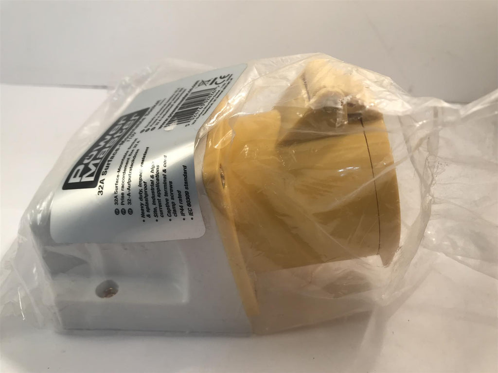 PowerMaster 32A 110V 3 Pin Surface-Mountable Socket Yellow  282604