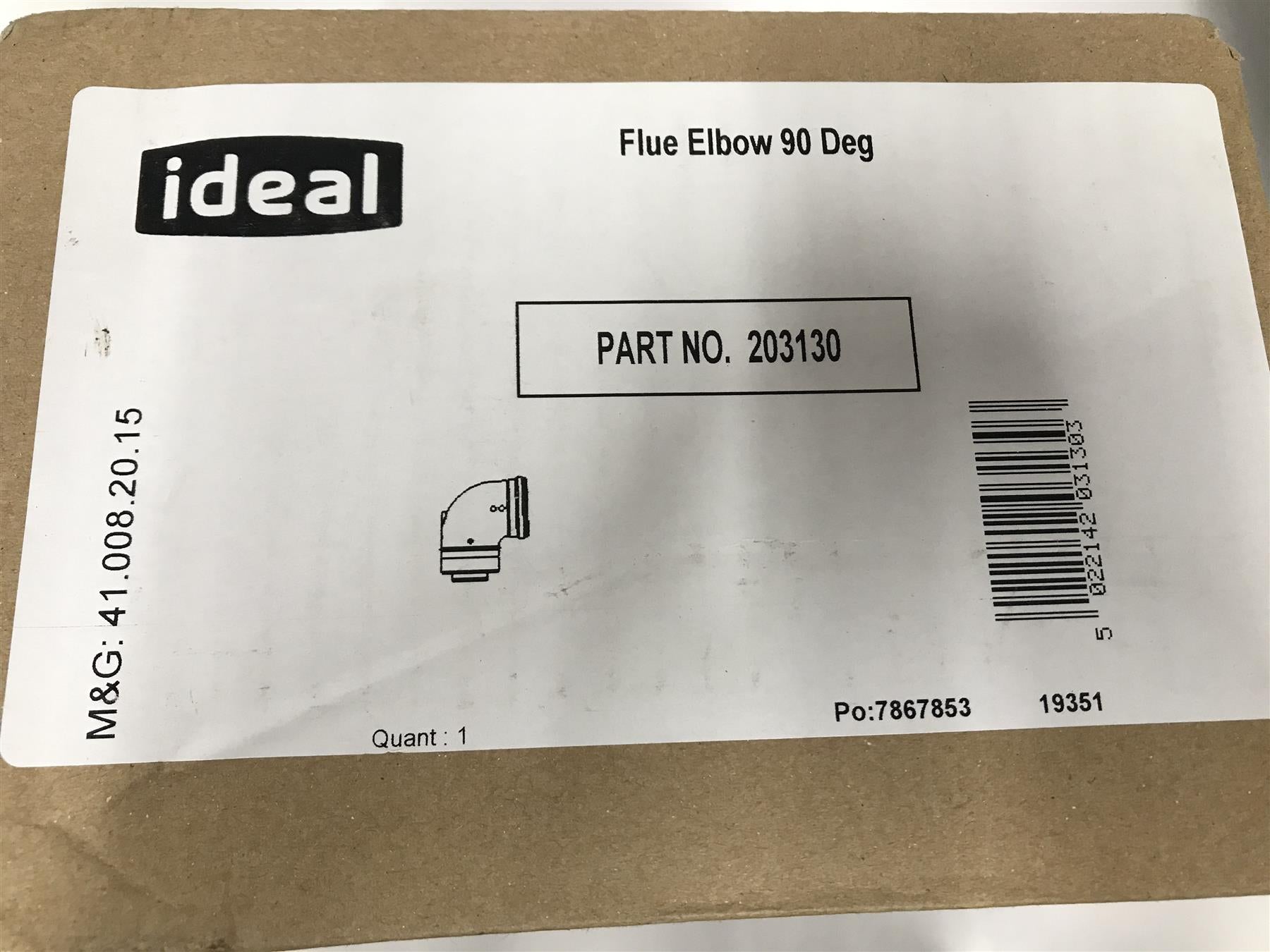 Ideal 90 Degree Flue Bend 203130
