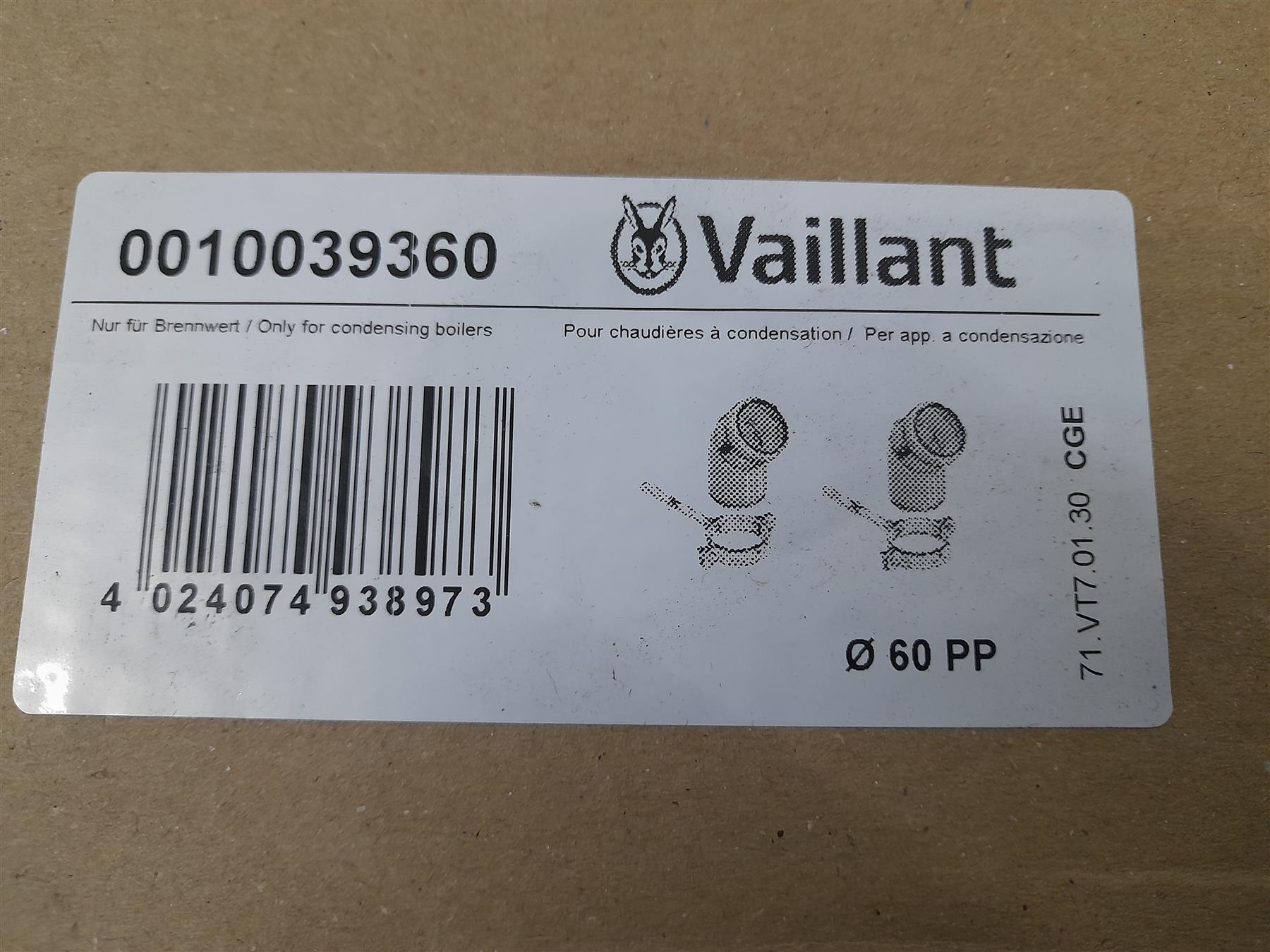 VAILLANT 0010039360 Plume Kit 45 Elbows Pair White