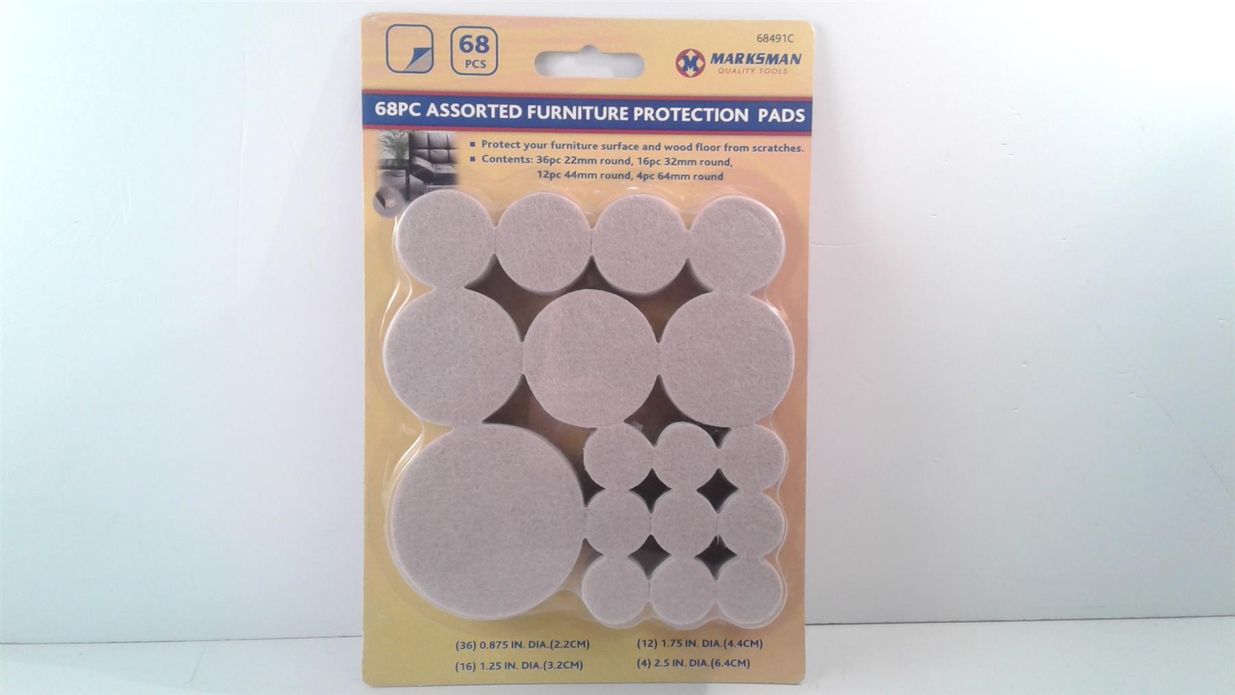 MARKSMAN  68PCS ASSORTED HEAVY DUTY FURNITURE PROTECTION PADS