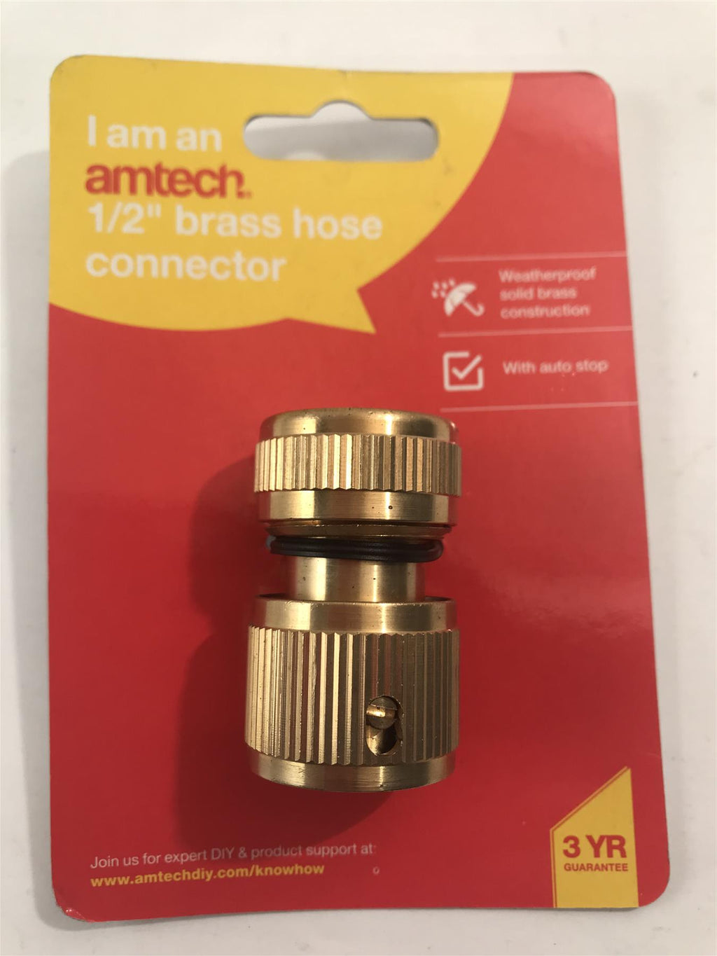 Amtech 1/2" Brass Hose Connector  U2517