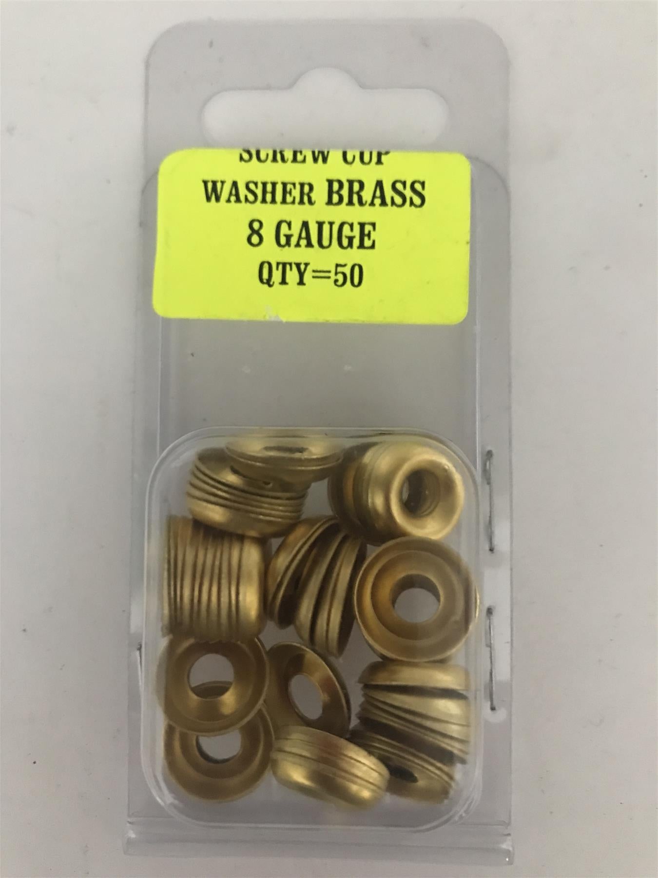 No. 8 Screw Cup Washer Brass Plated (Pack 50)