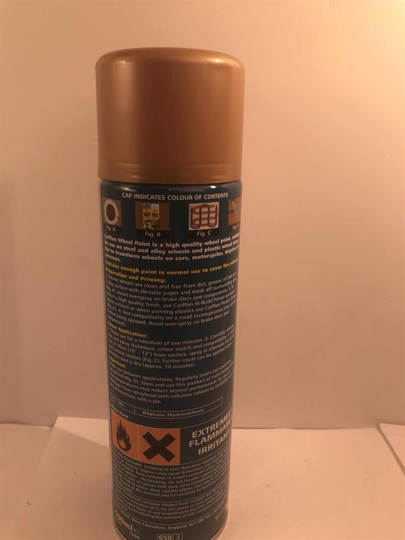 CarPlan Bright Gold Wheel Paint for Allow, Steel or Plastic  500ml  WBG500