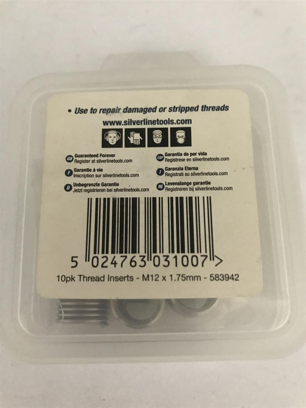 Silverline Thread Inserts M12 x 1.75mm (10 Pack)  583942