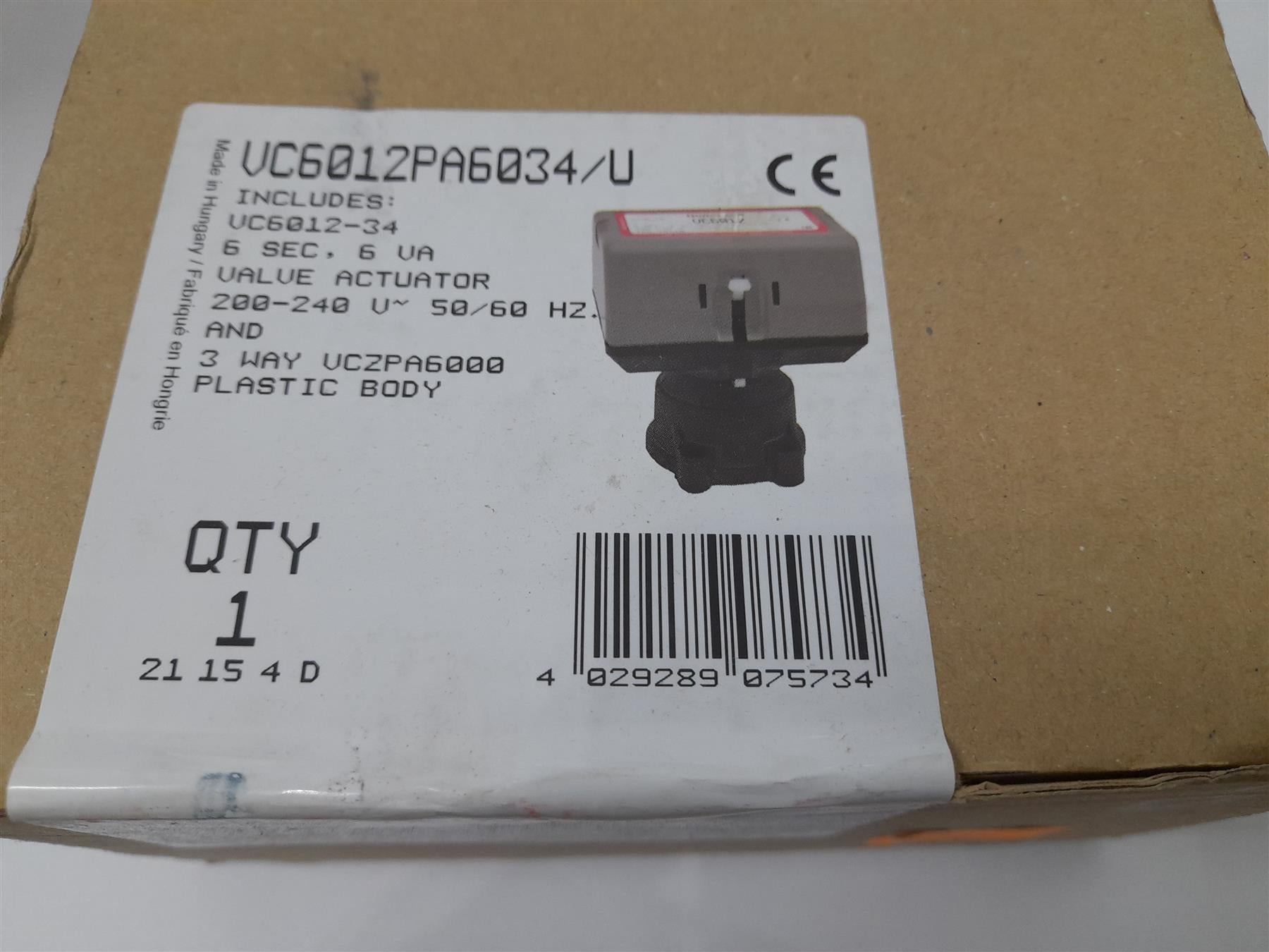 Honeywell Diverter Actuator VCZPA6000 3 Way Body VC6012PA6034/U