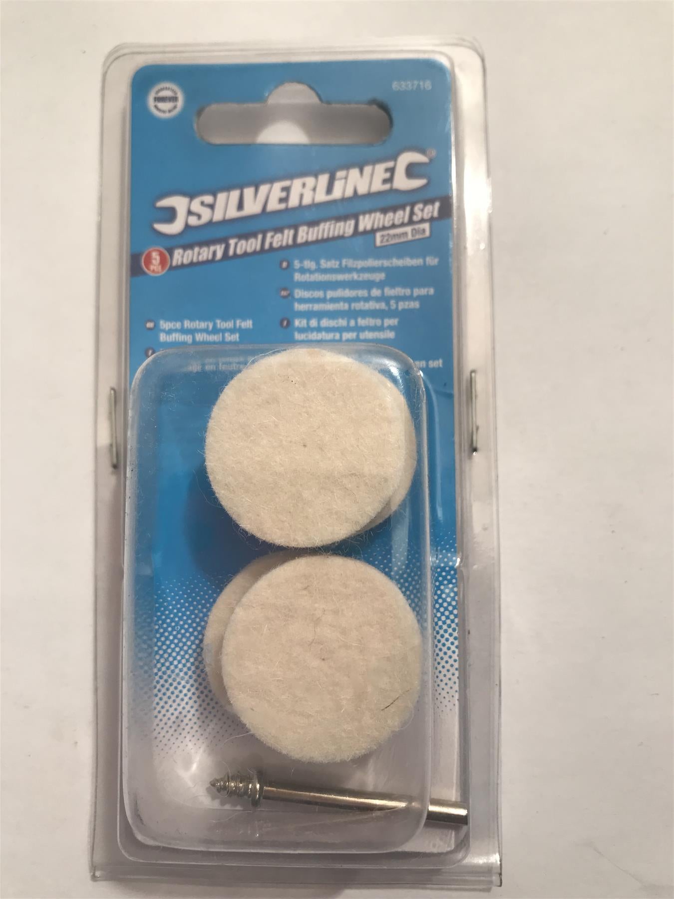 Silverline 5pc Rotary Tool Felt Buffing Wheel Set 22mm Dia 633716