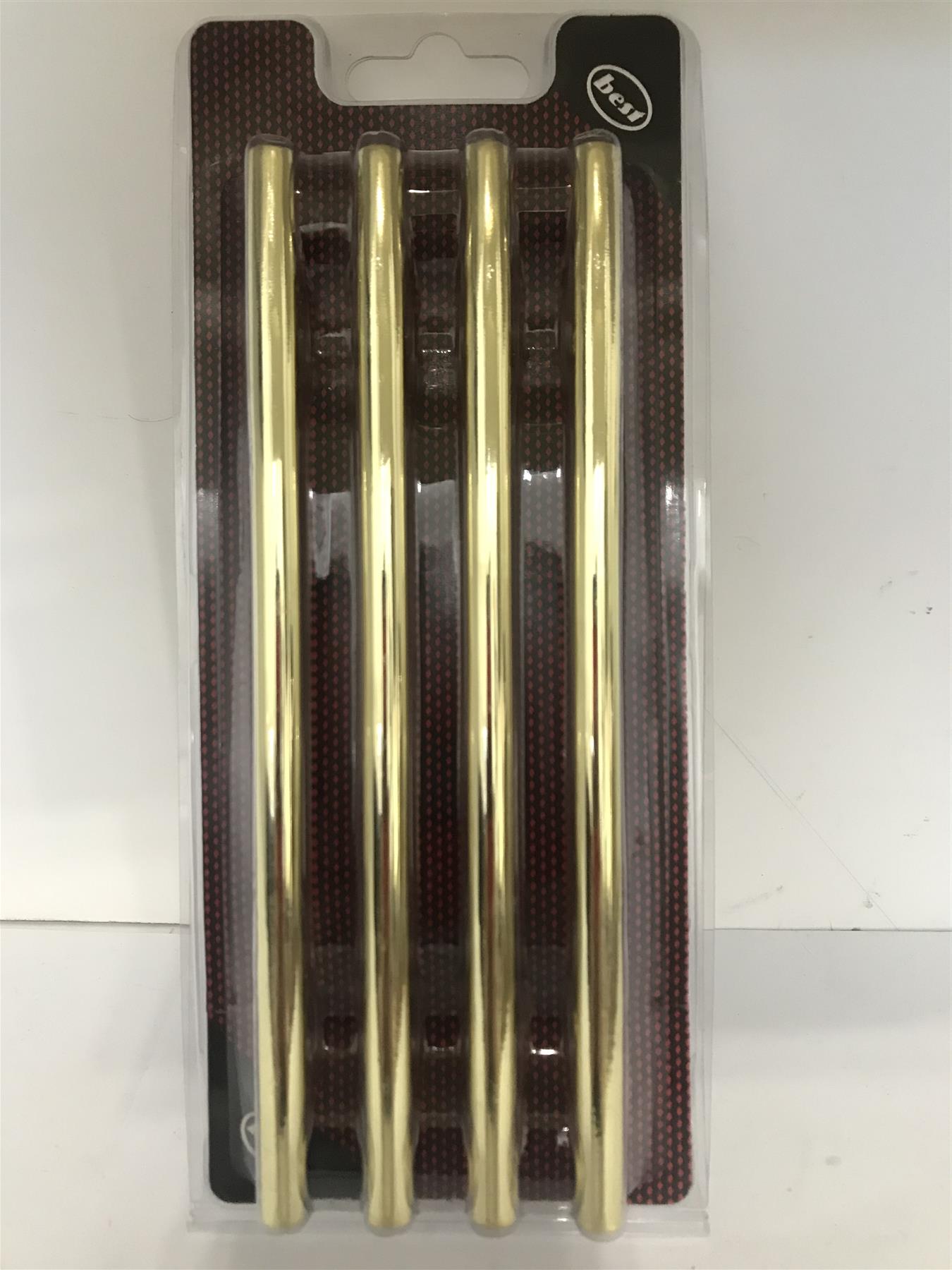 Bright Brass T Bar cupboard/door Handles (4 Pack) 128mm