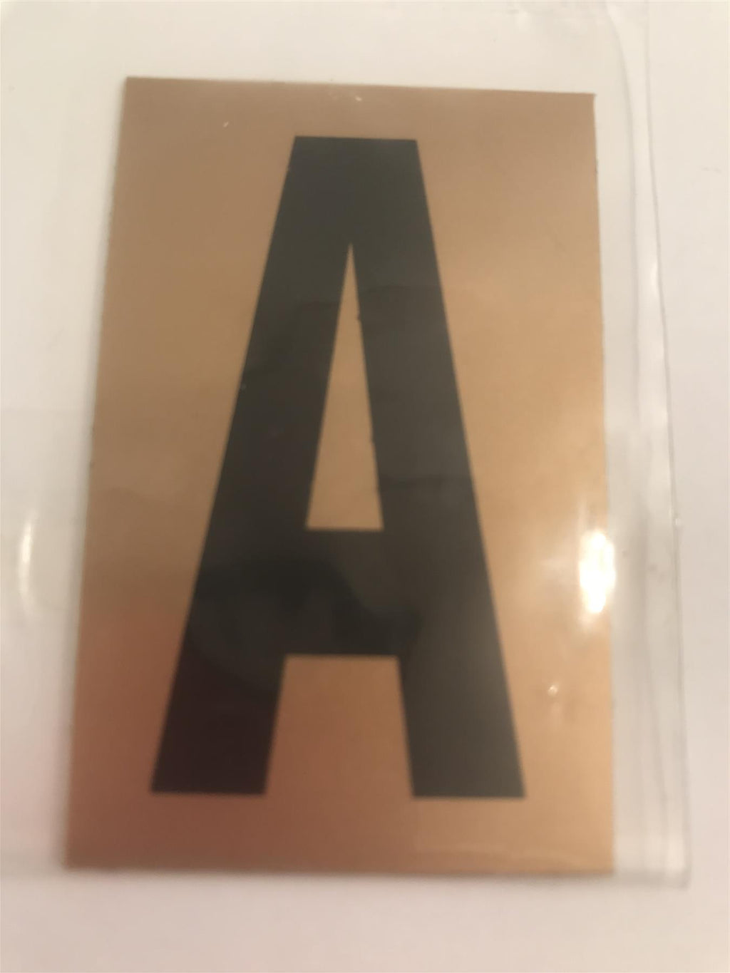 Gold/Black Letter A Self Adhesive 1" x 2"