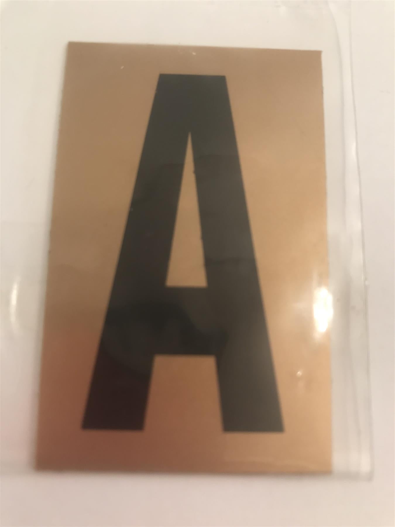 Gold/Black Letter A Self Adhesive 1" x 2"