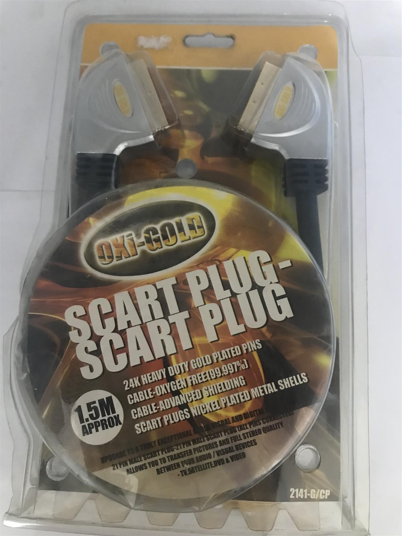 Oxi-Gold Scart Plug - Scart Plug 21 Pin Gold Plated  1.5M  2141-G/CP