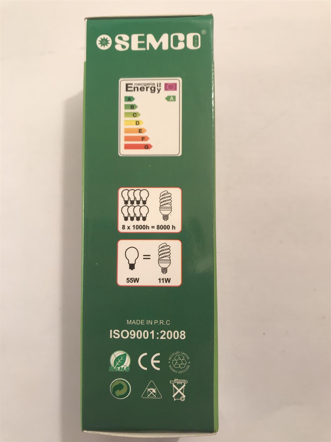 Semco 11W 8000k Energy Saving Spiral Lamp ISO9001