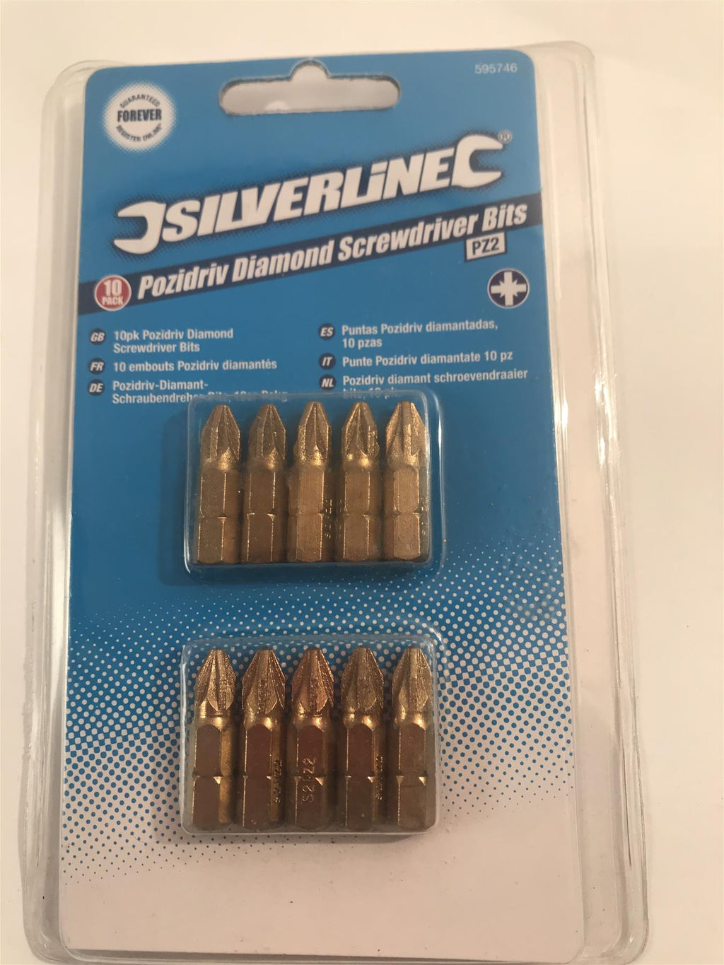 Silverline PZ2 Diamond Screwdriver Bits  - Pack of 10  595746