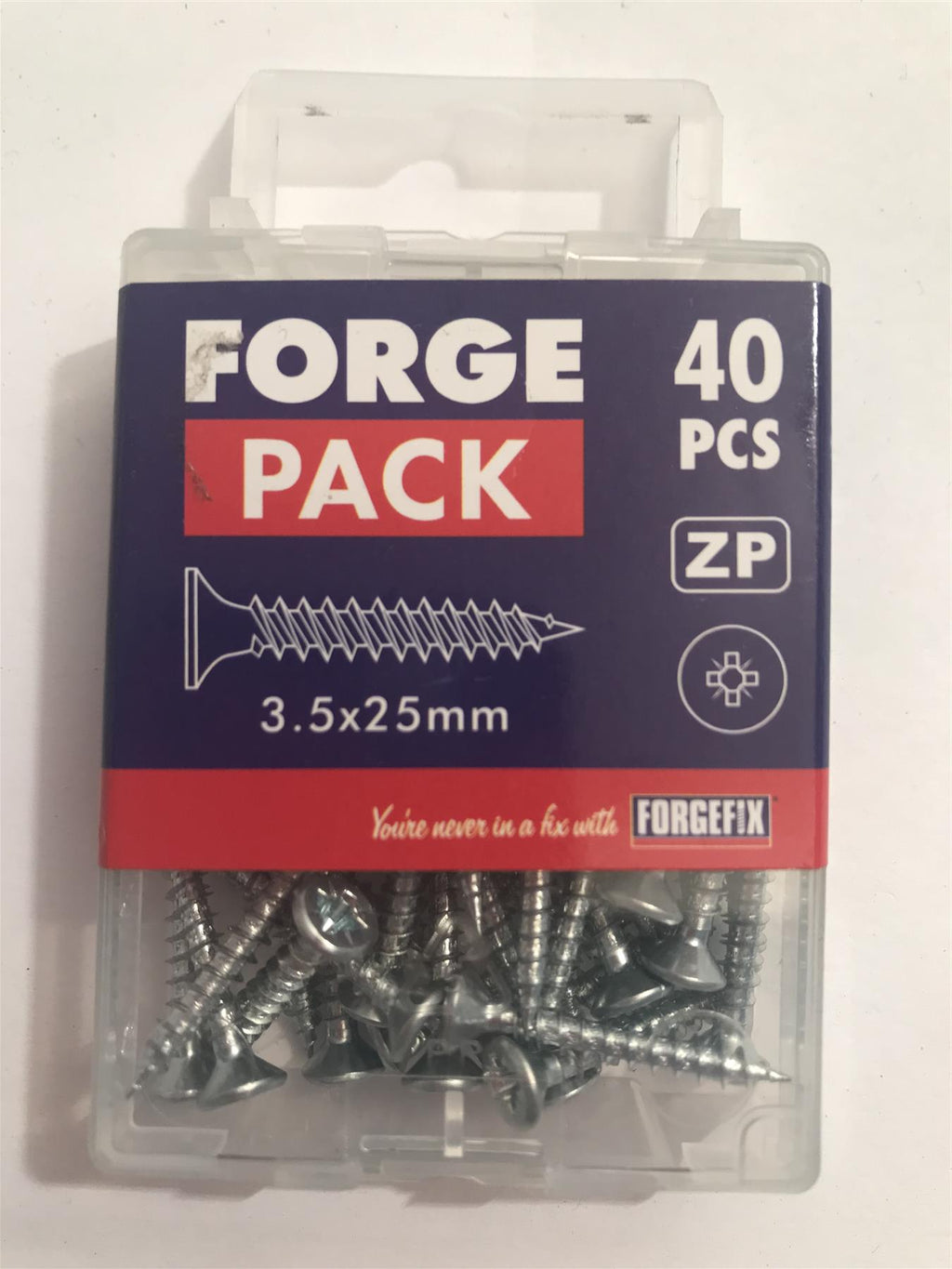 ForgeFix Multi-Purpose Pozi Screw 3.5 x 25mm (40 Pack) FPMPS3525ZP