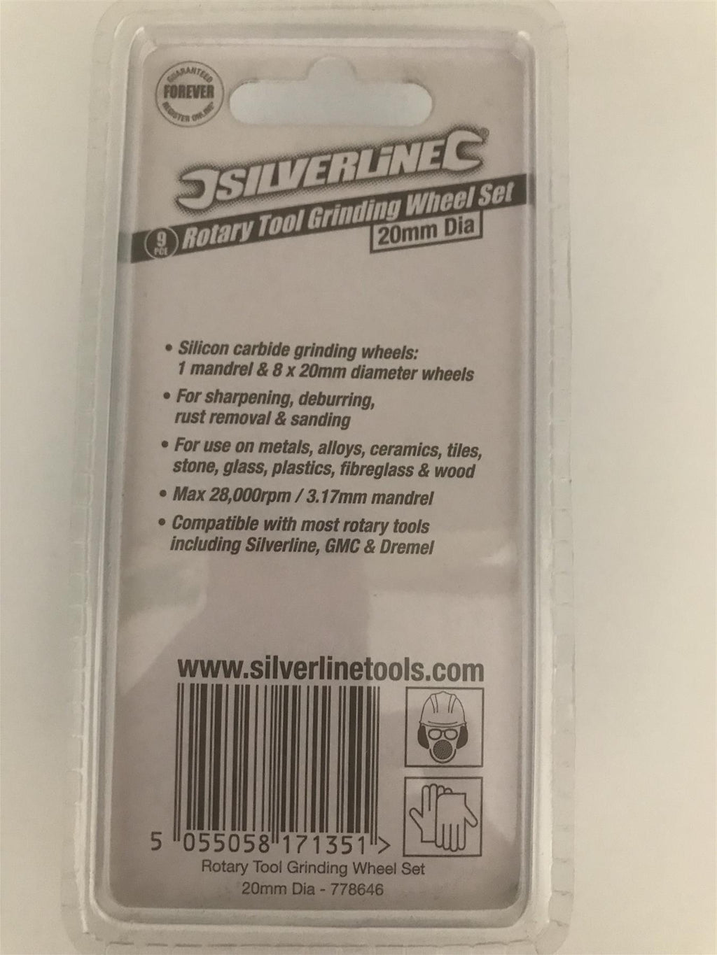 Silverline 9pc Rotary Tool Grinding Wheel Set 20mm Dia  778646