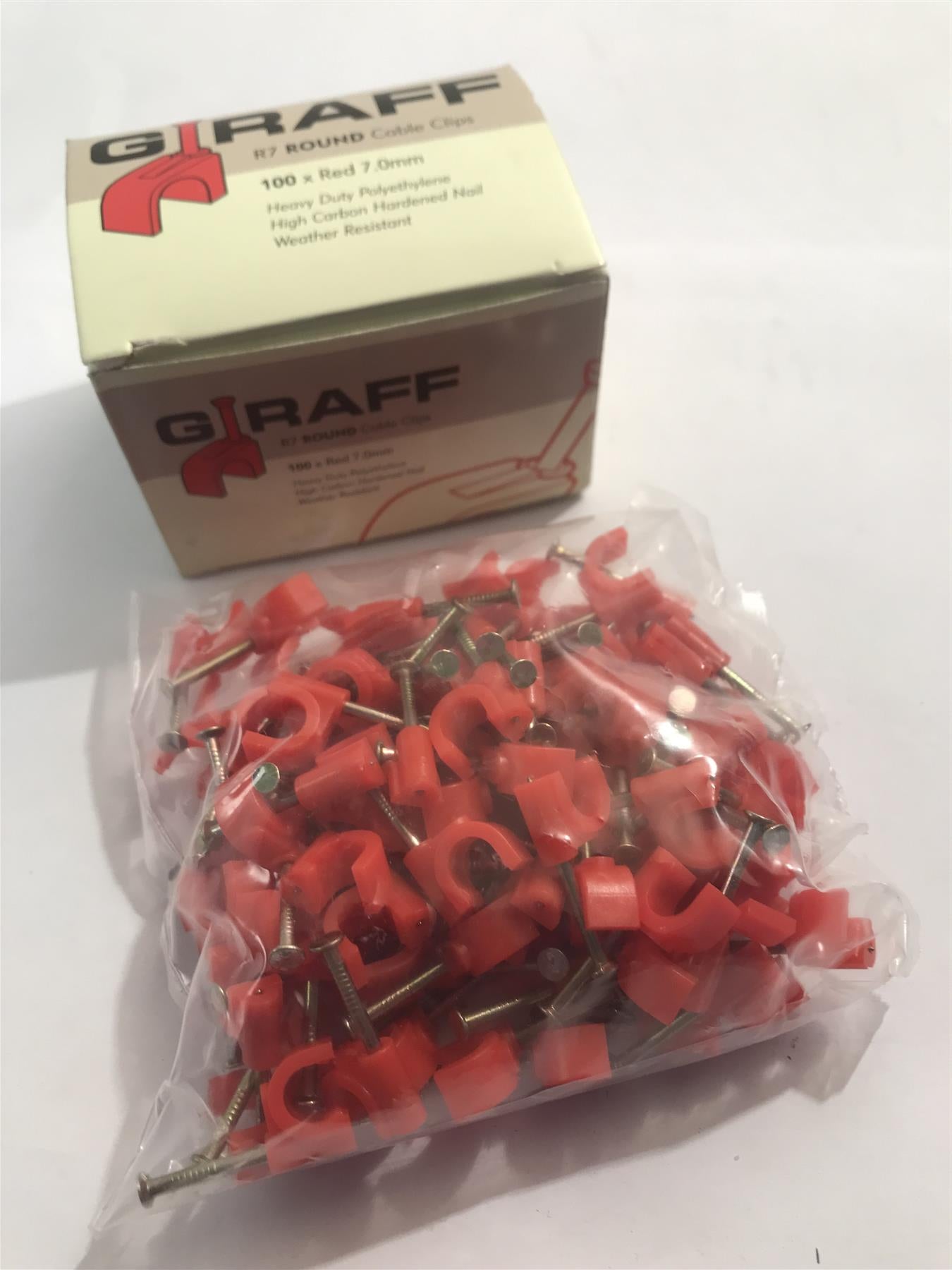 Giraff R7 Round Cable Clips 7mm (100 Pack)