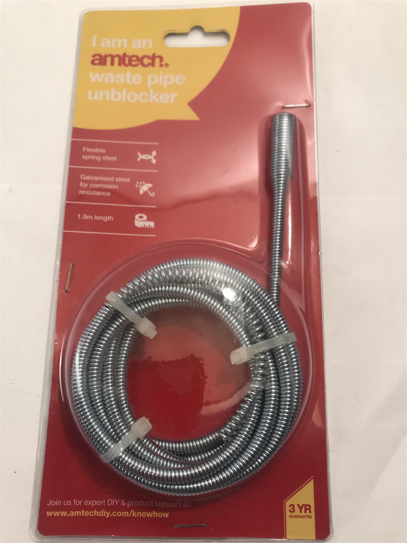 Amtech Waste Pipe Unblocker 1.8m Length  S1890