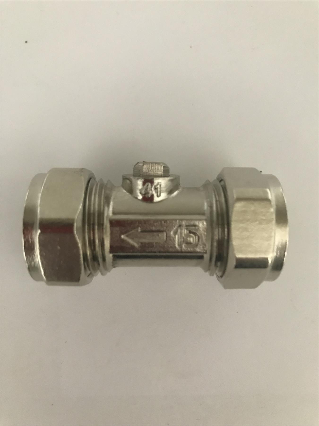 Compression Isolator Valve 15mm Chrome