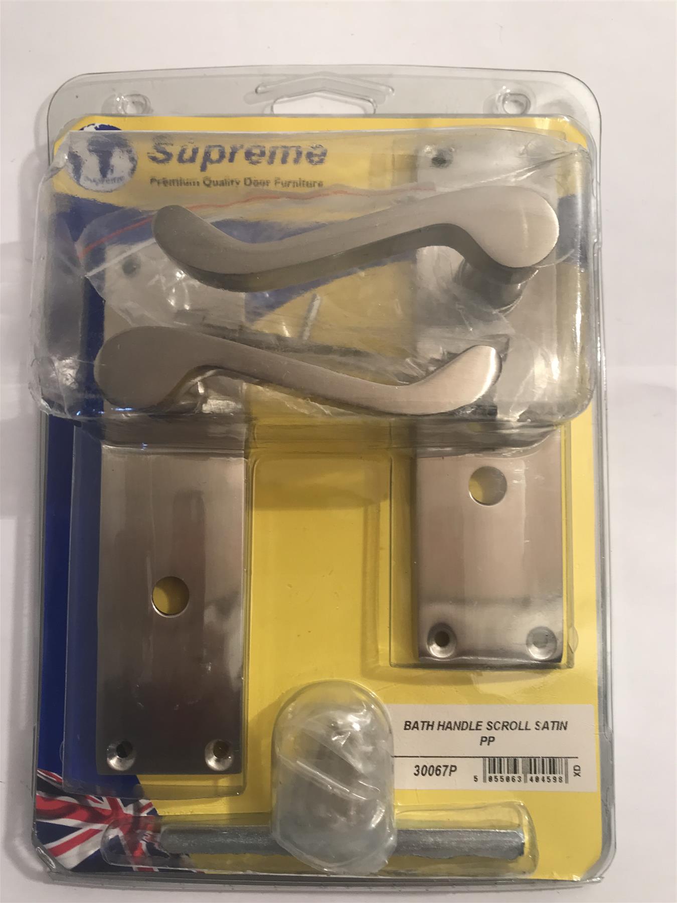 Supreme Bath Handle Scroll Satin Chrome  30067P
