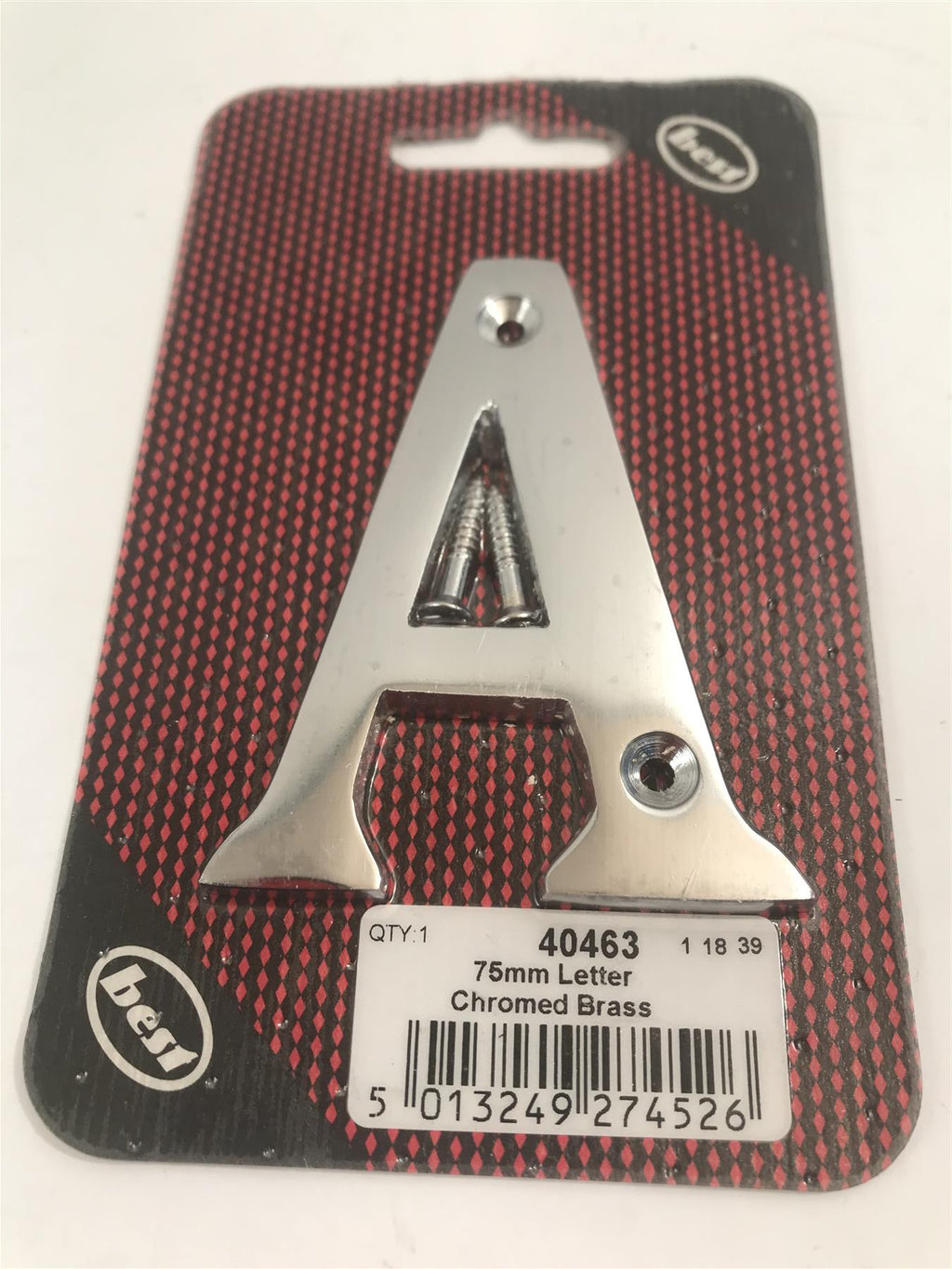 75mm 3"  Chromed Brass Letter A  -  40463