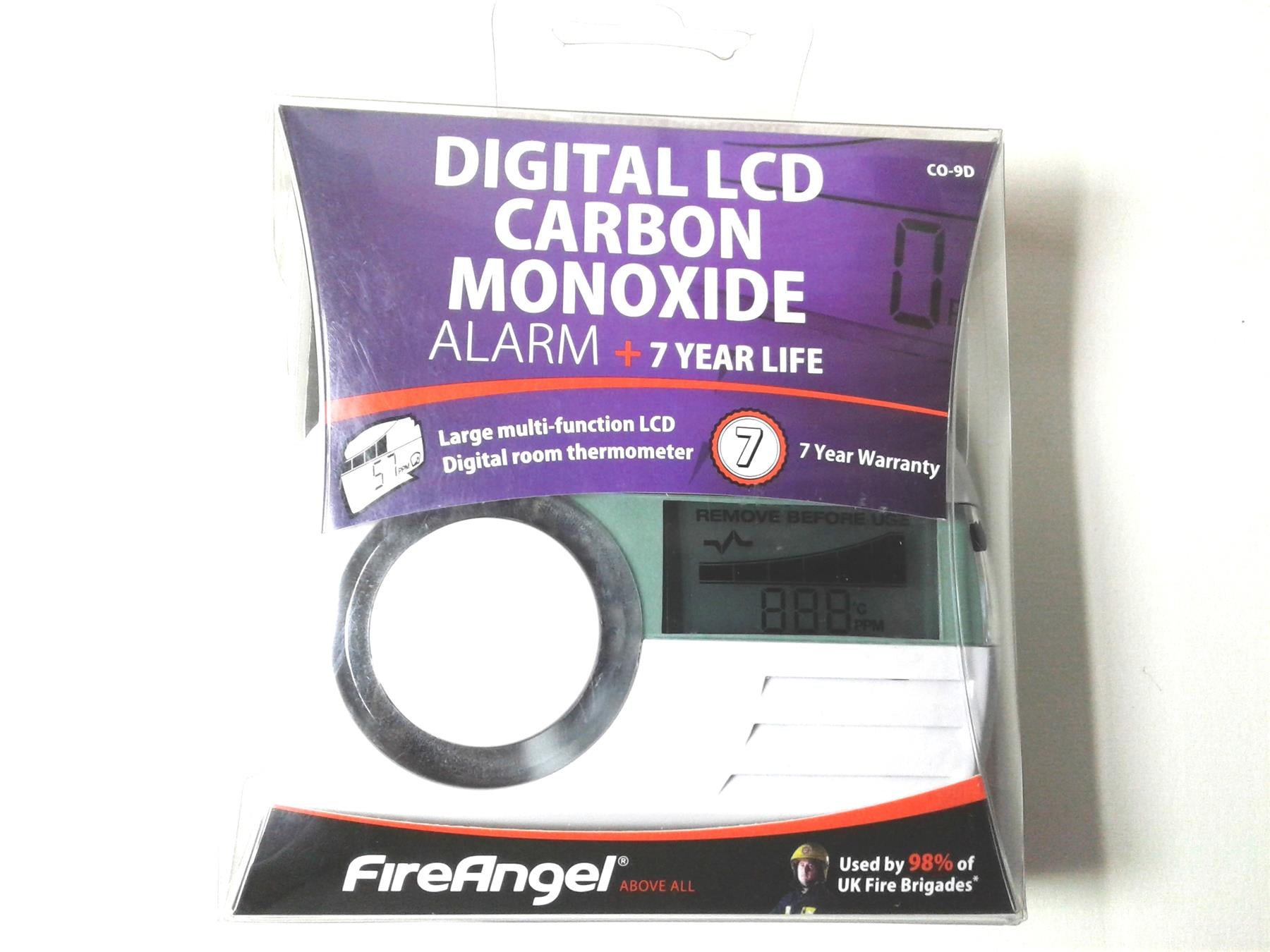 New Fireangel CO-9D Digital Sealed for Life Carbon Monoxide Alarm, White