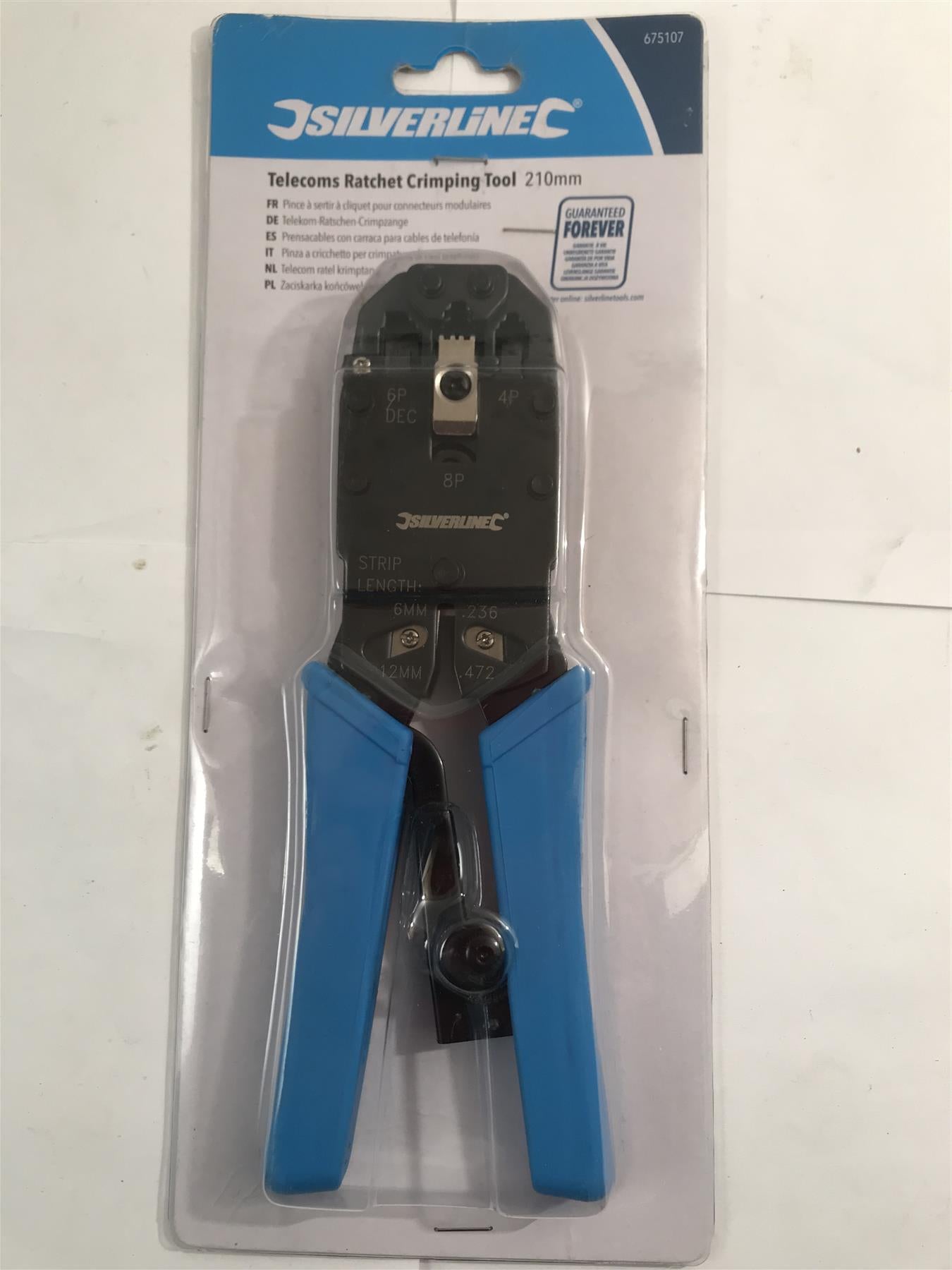 Silverline Telecoms Ratchet Crimping Tool 210mm  675107