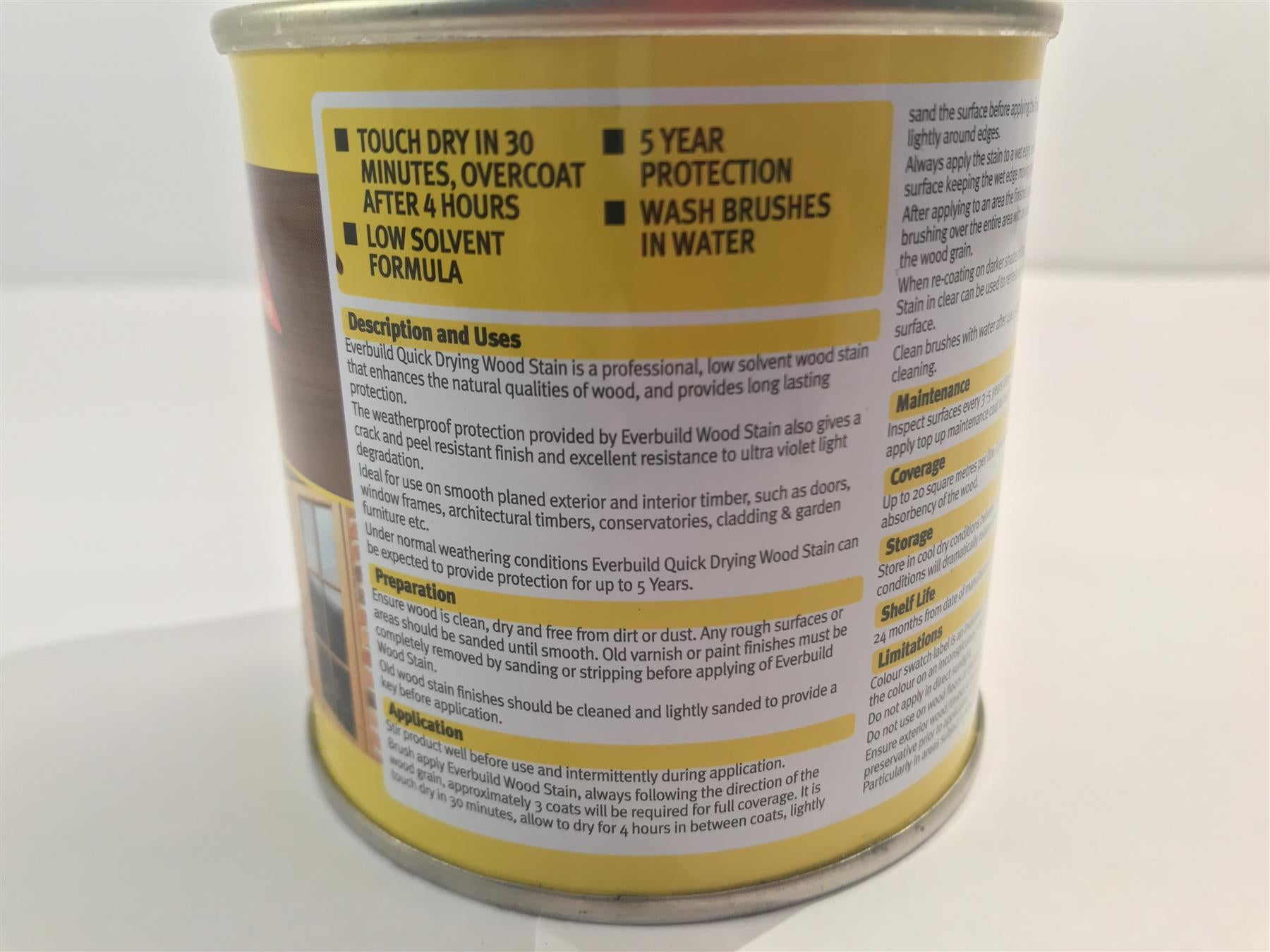 Everbuild Quick Drying Satin Finish Wood Stain Rosewood 250ml