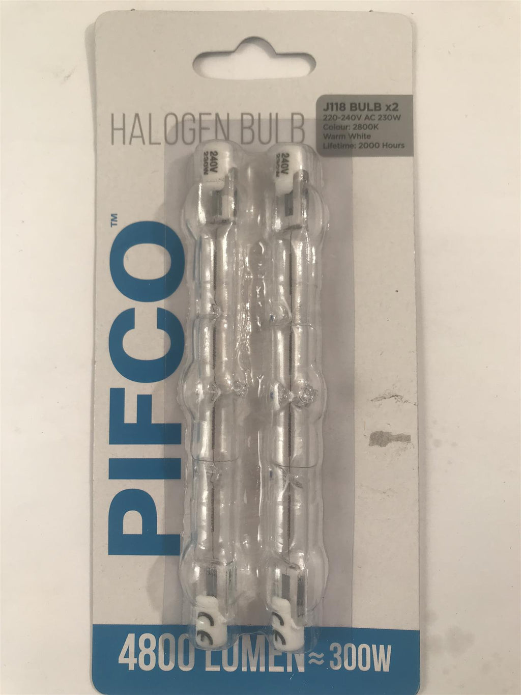 Pifco J118 Halogen Bulb 230W 4800lm 2800k Warm White (2 Pk) BLB1082