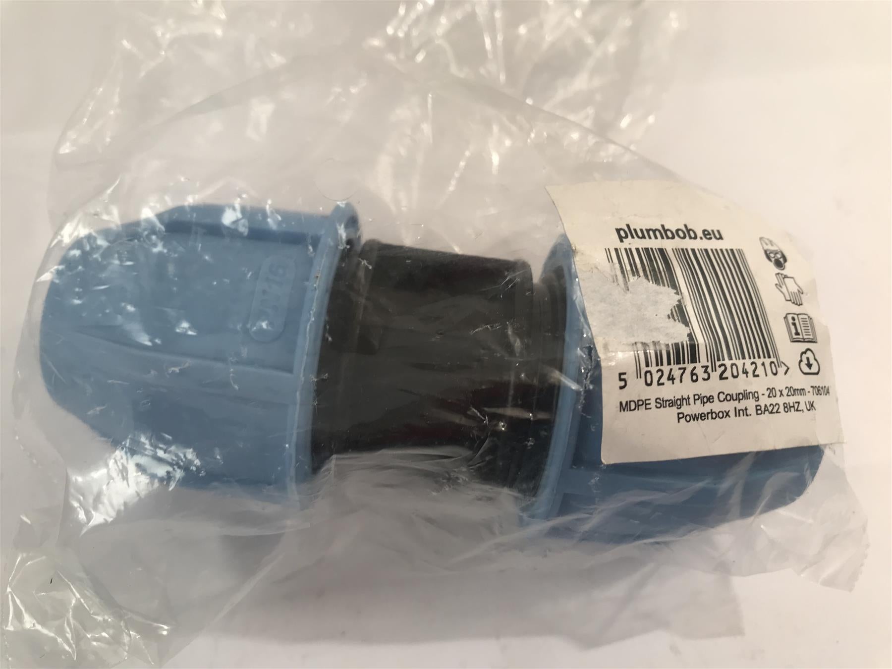 MDPE Straight Pipe Coupling 20 x 20mm  706104