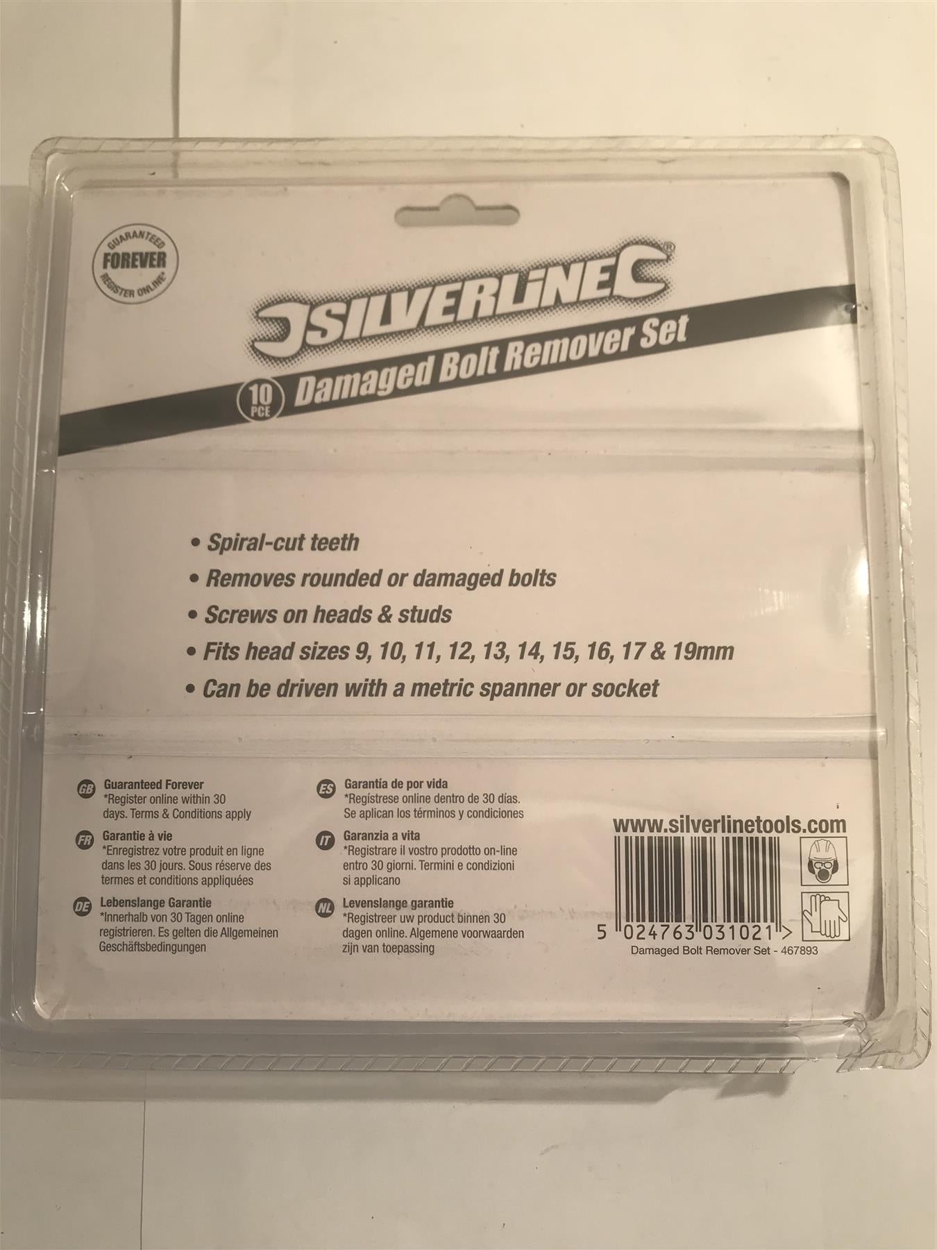Silverline 10pc Damaged Bolt Remover Set  467893