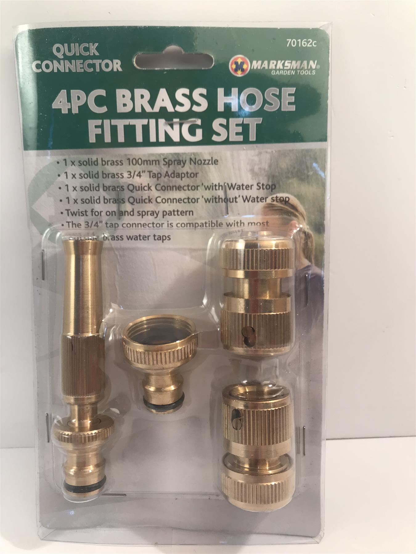 Marksman 4pc Brass Hose Fitting Set 70162c