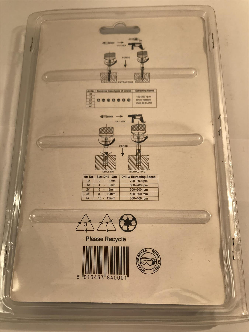Hilka 5Pc HSS Screw & Drill Bit Extractor Set 37840005