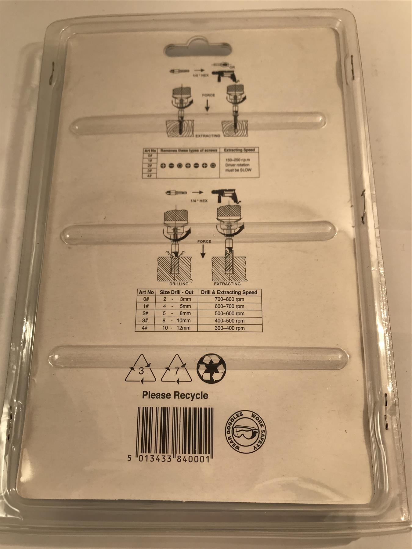 Hilka 5Pc HSS Screw & Drill Bit Extractor Set 37840005
