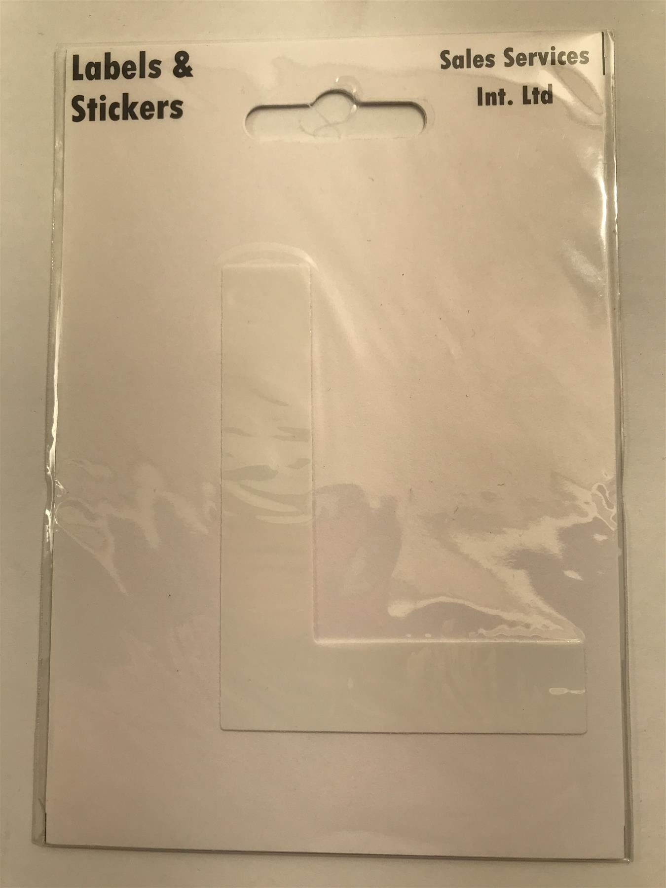 White Letter L Self  Adhesive Waterproof Sticker 8 x 6cm