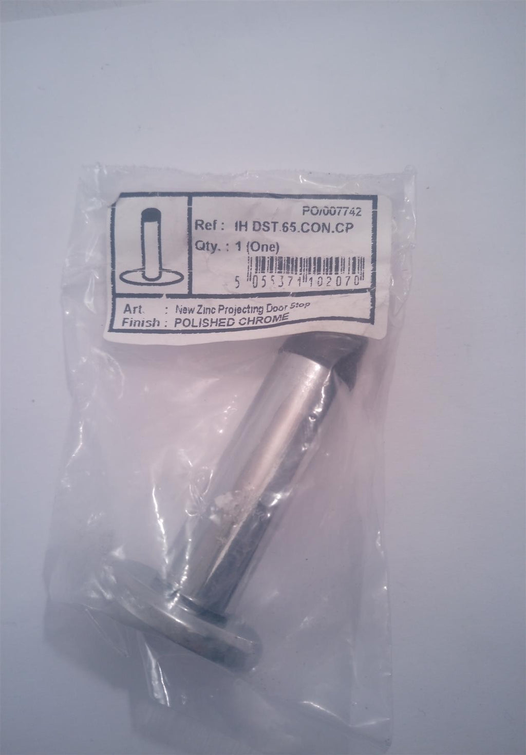Polished Chrome Projecting Door Stop 65mm