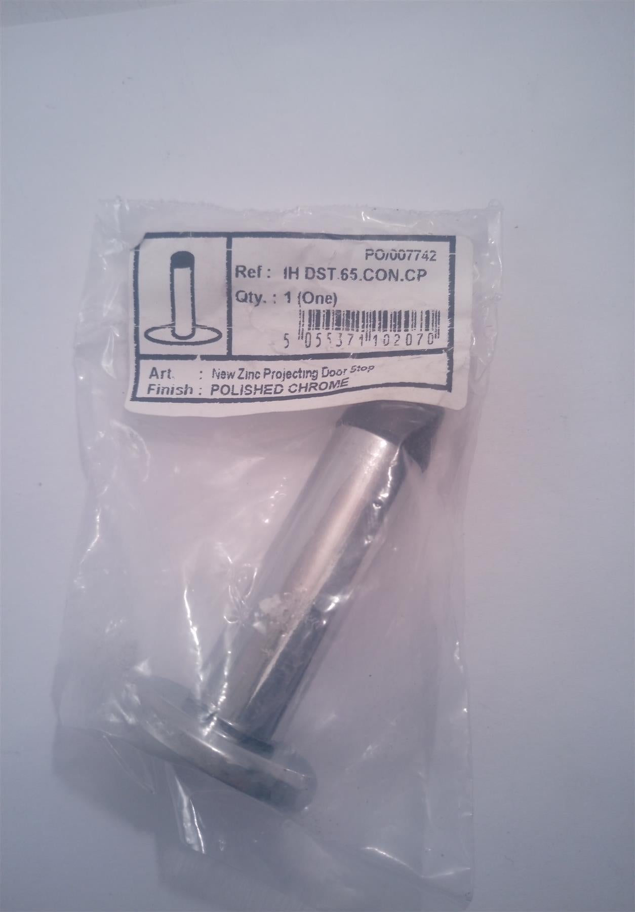 Polished Chrome Projecting Door Stop 65mm