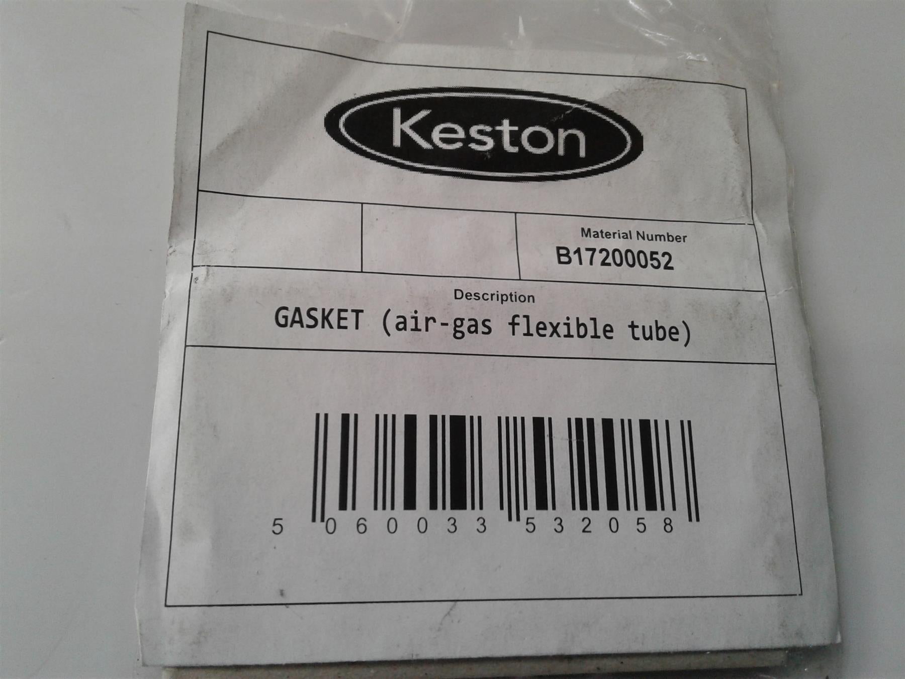 NEW Keston Air Gas Tube Gasket K50 - K130 B17200052