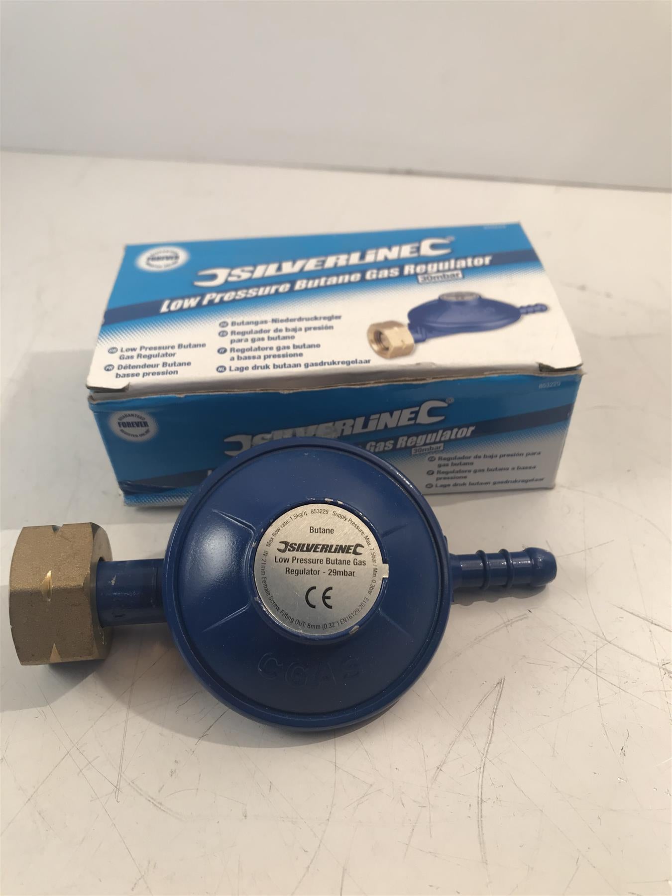 Silverline 853229 30mbar Low Pressure Butane Gas Regulator