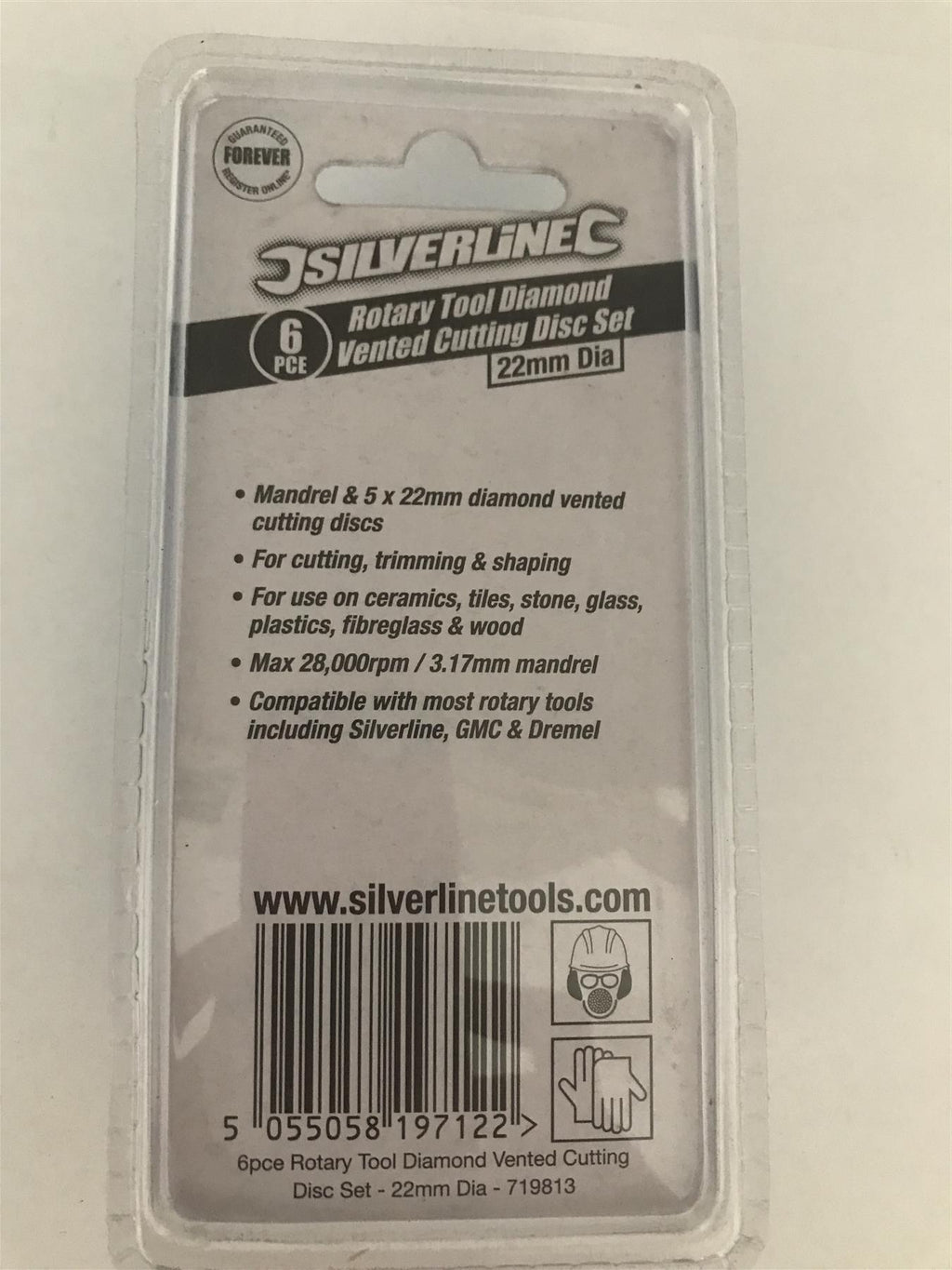 Silverline 6pc Rotary Tool Diamond Vented Cutting Disc Set 22mm Dia 719813