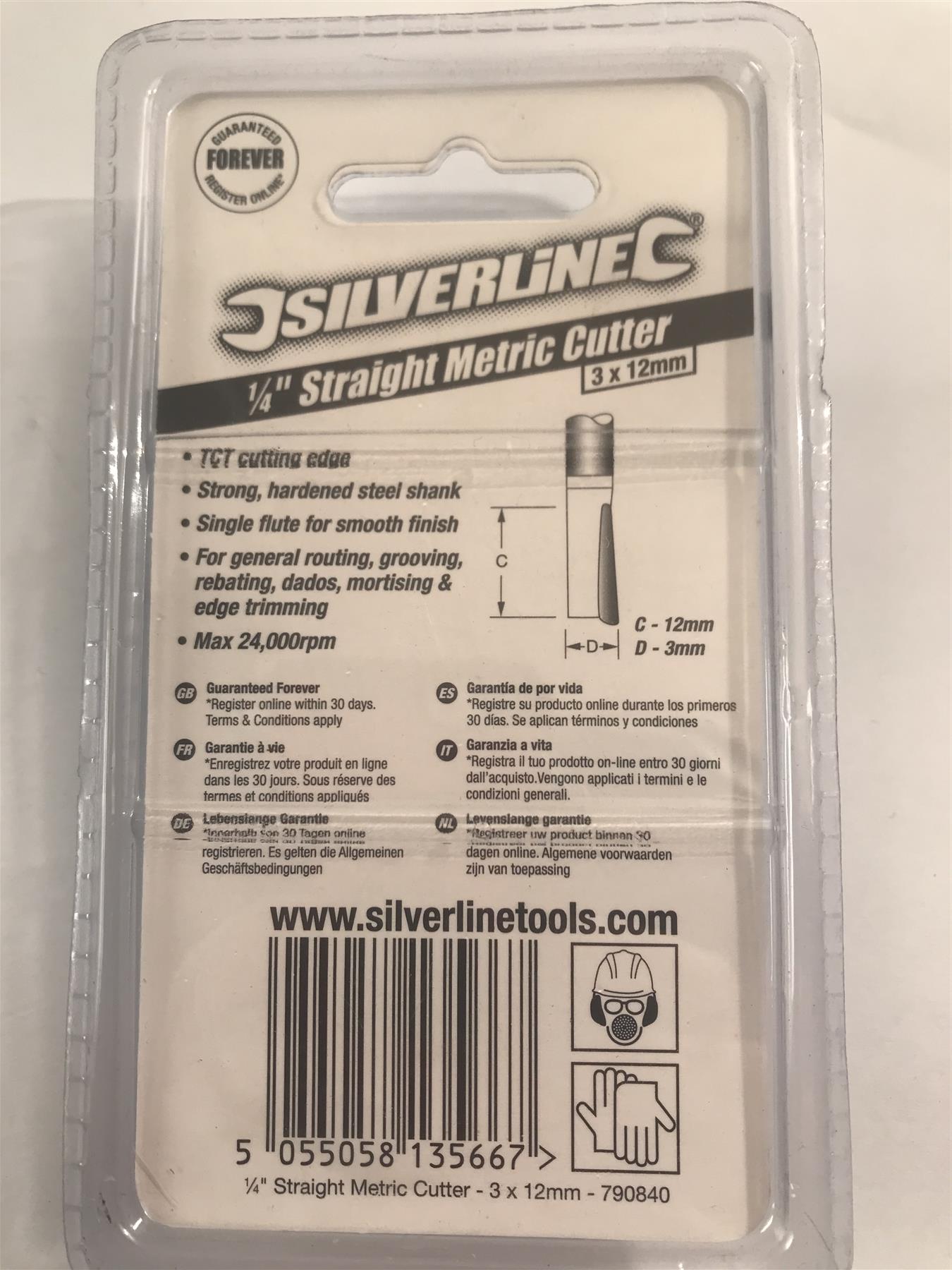 Silverline Straight Metric Cutter 3 x 12 mm  790840