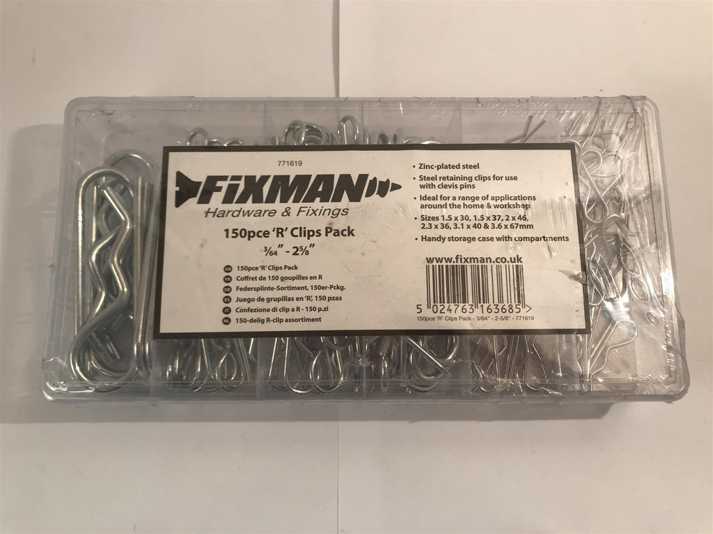 Fixman 150pc 'R' Clips Pack 771619