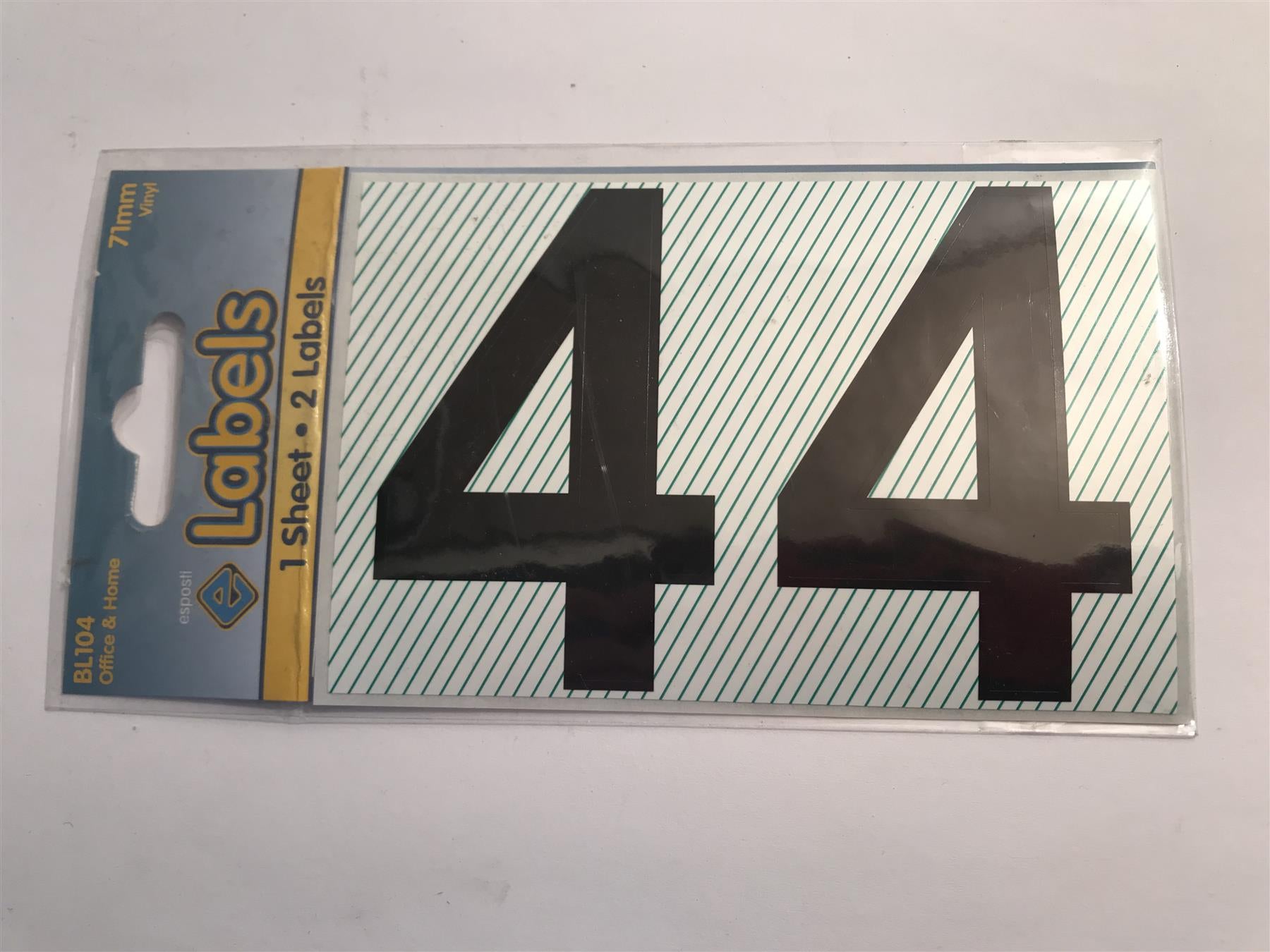 Esposti Large Black Vinyl Sticker No. 4 -  71mm (2 Pack) BL104