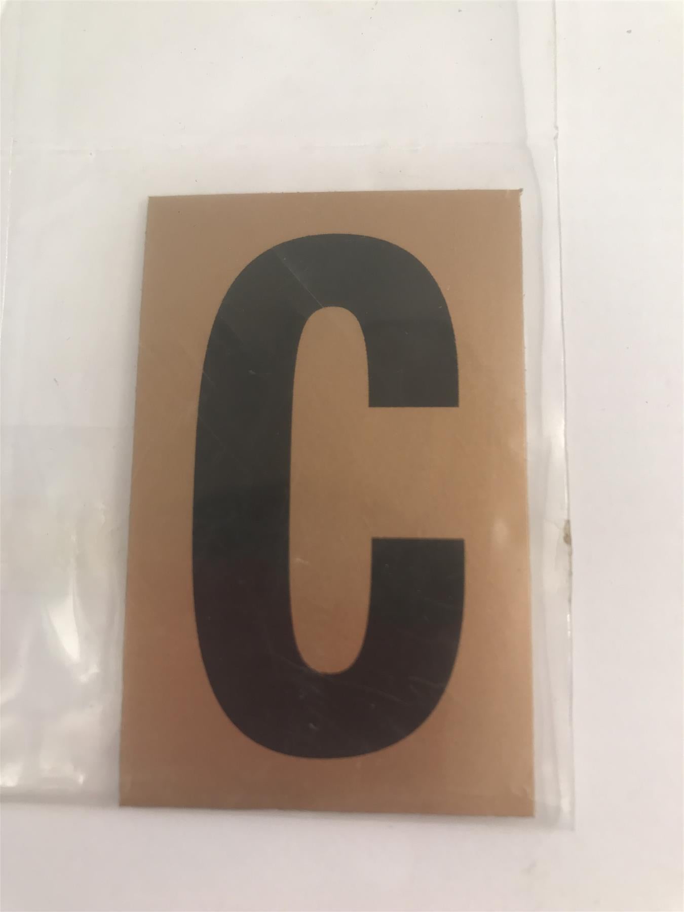 Gold/Black Letter C Self Adhesive 1" x 2"