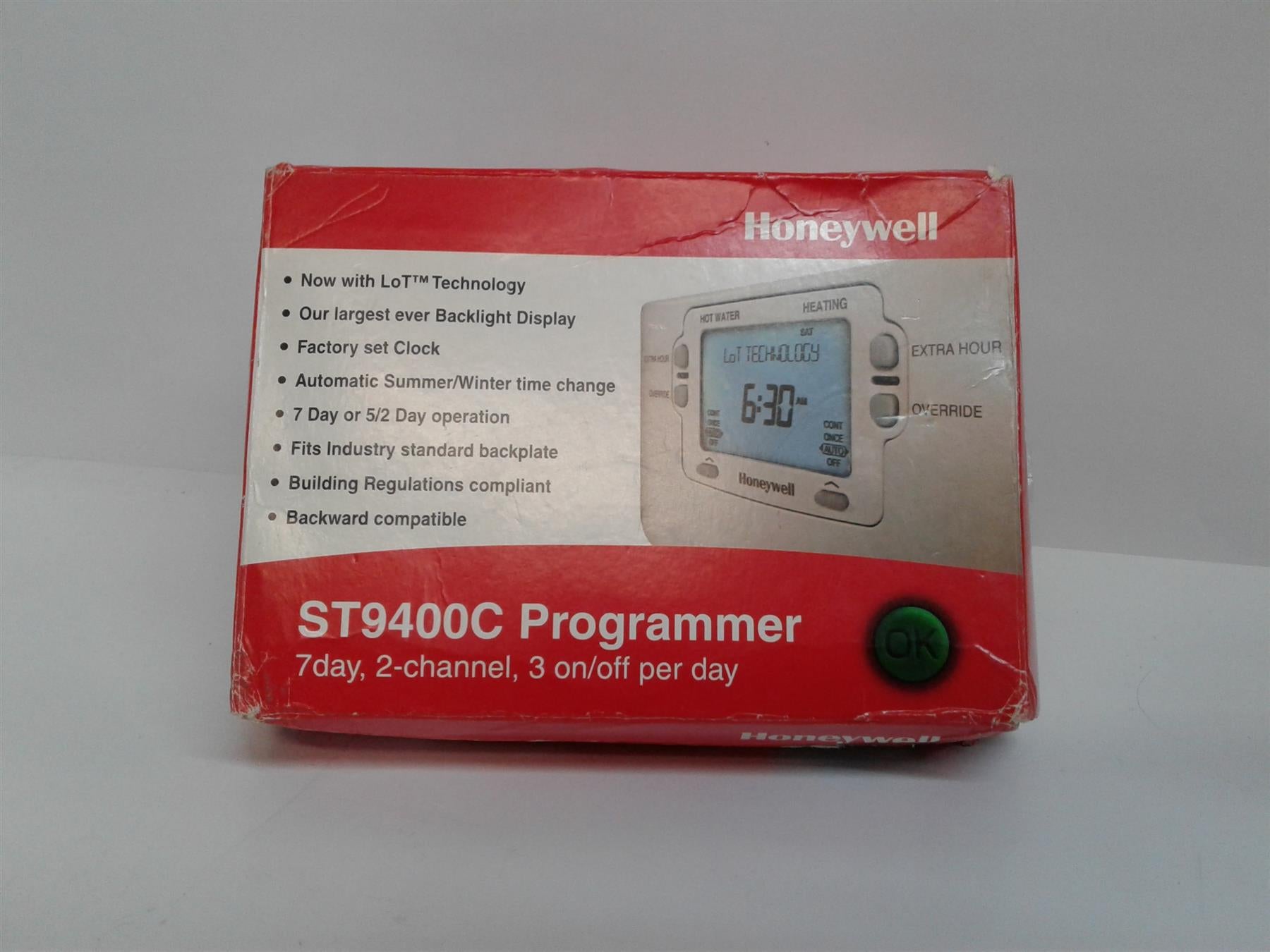 HONEYWELL ST9400C 7-DAY 2-CHANNEL PROGRAMMER TIMER CLOCK, REPLACES ST6400C